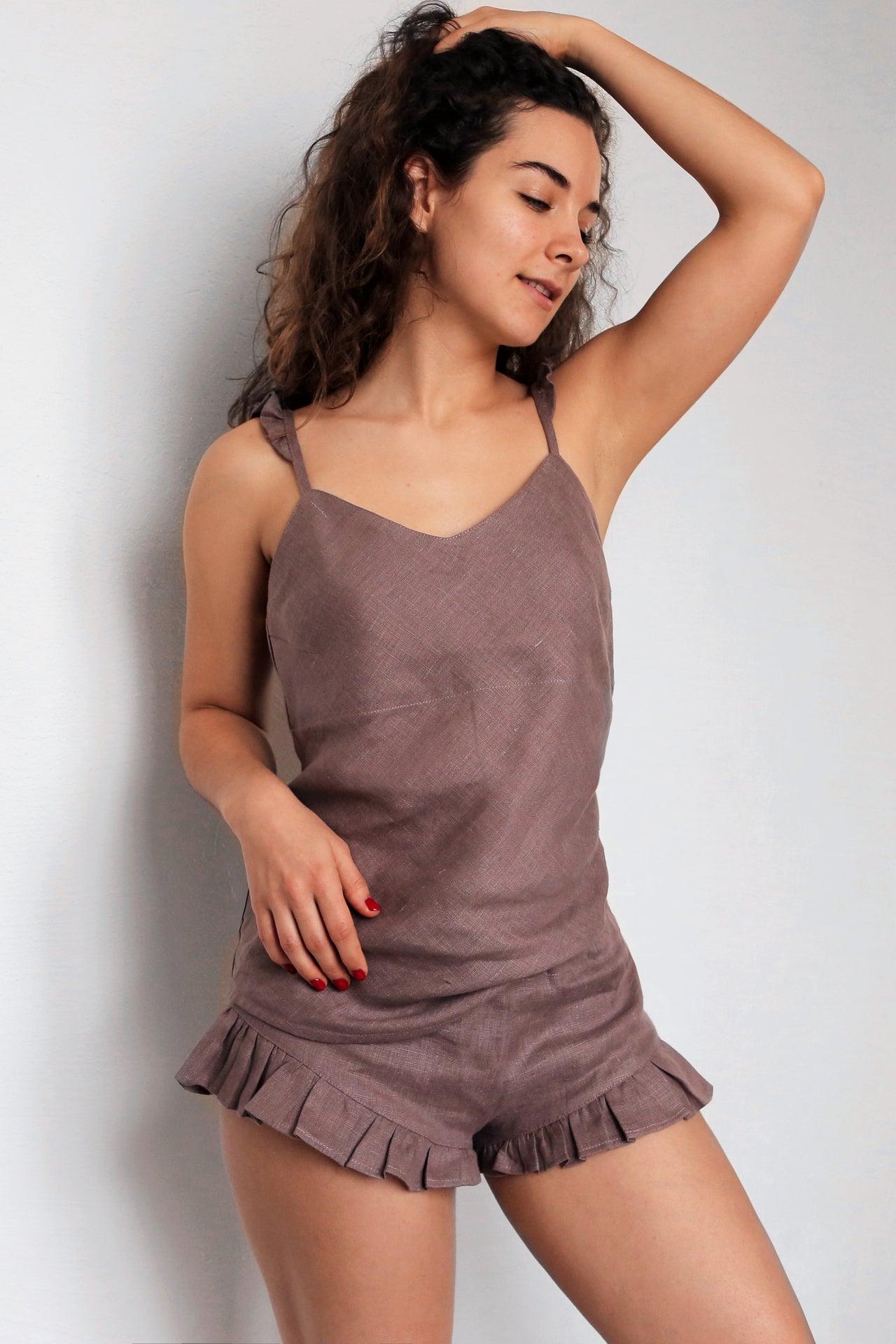 Women’s Linen Shorts VIOLA in Latte