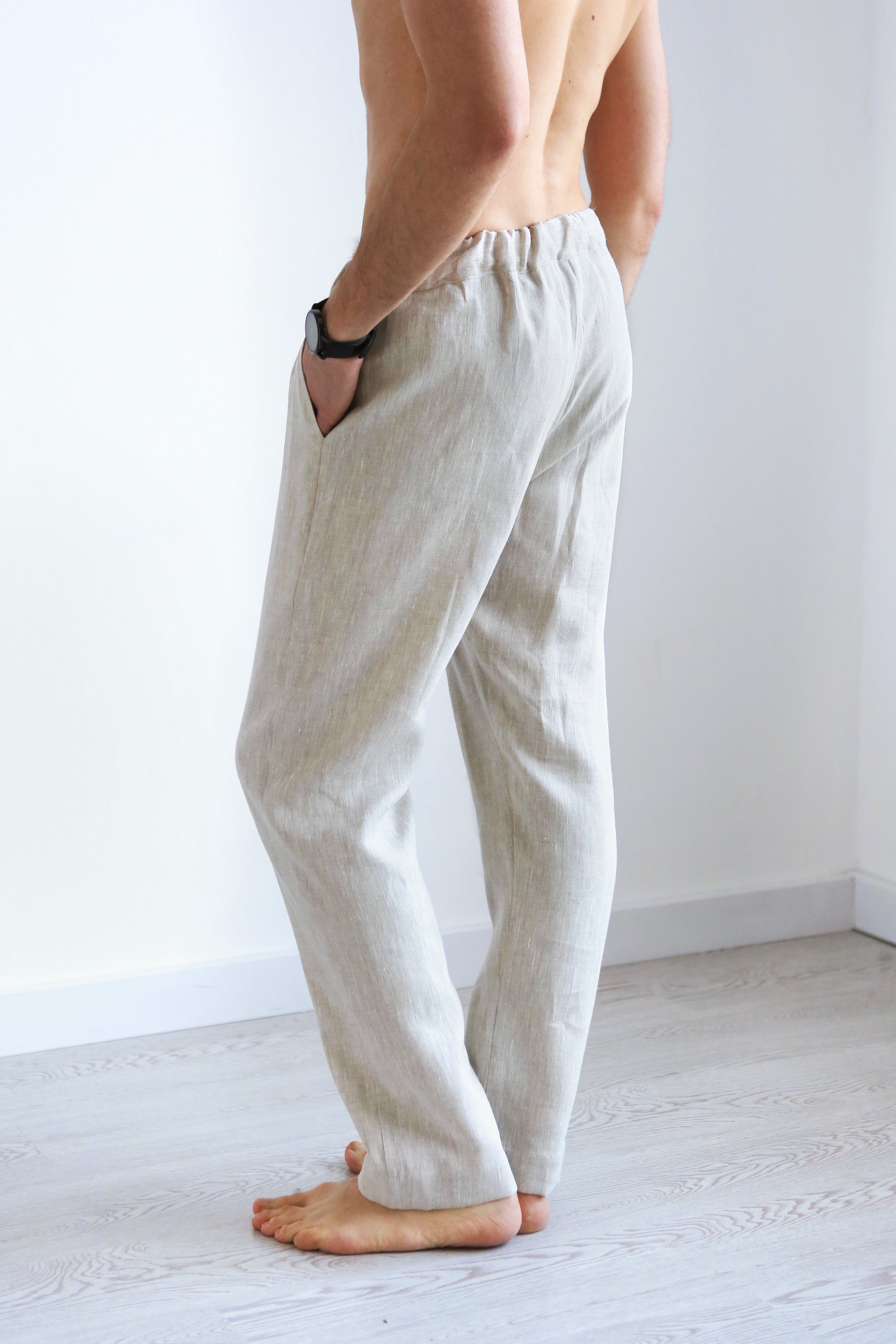 Men’s linen pants ASH in Beige