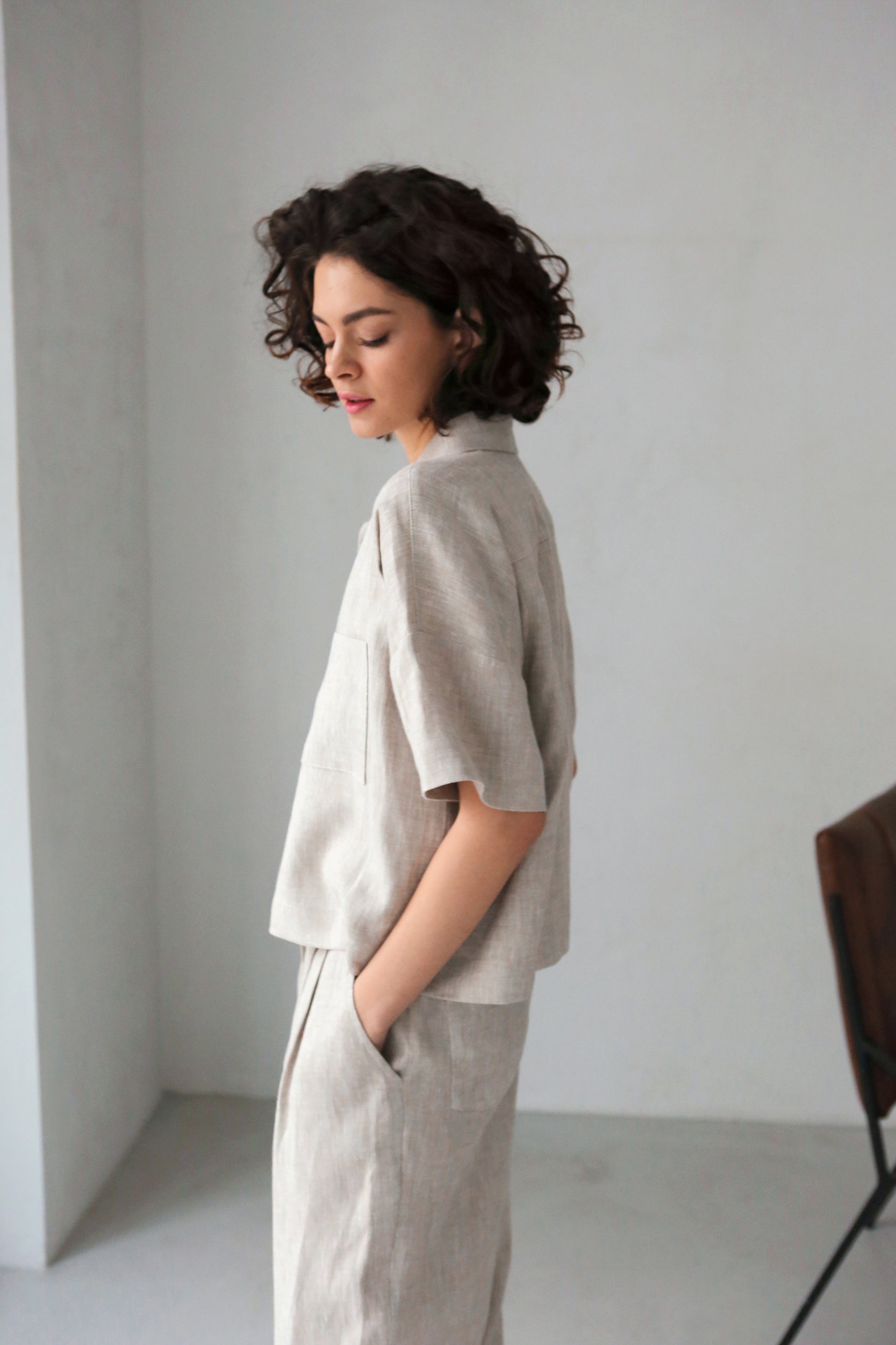 Women’s Linen Shirt RUE in Beige