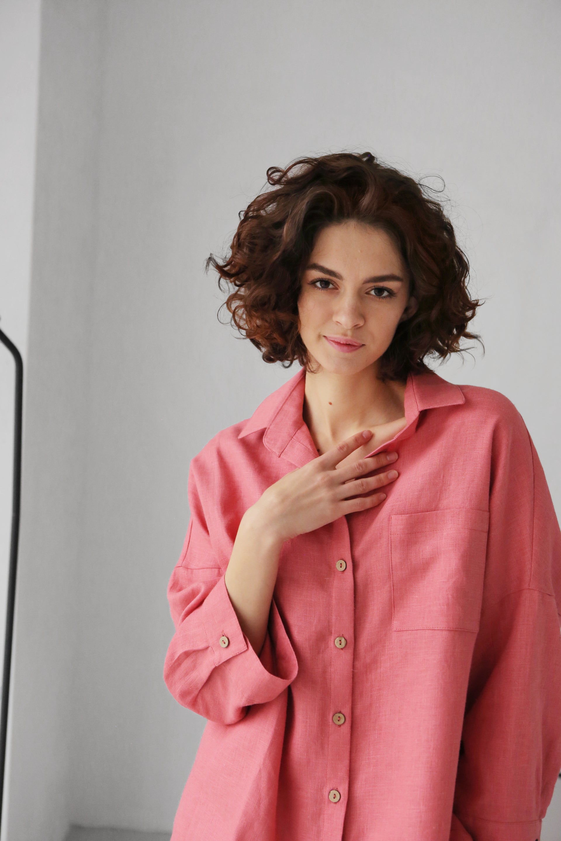 Women’s Linen Shirt FENNEL in Peach