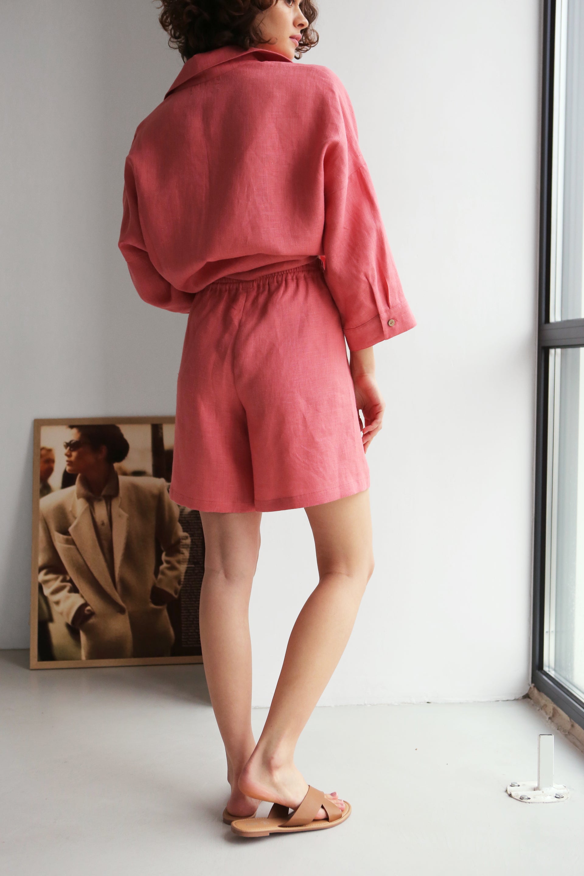 Women’s Linen Shorts VIOLA in Peach