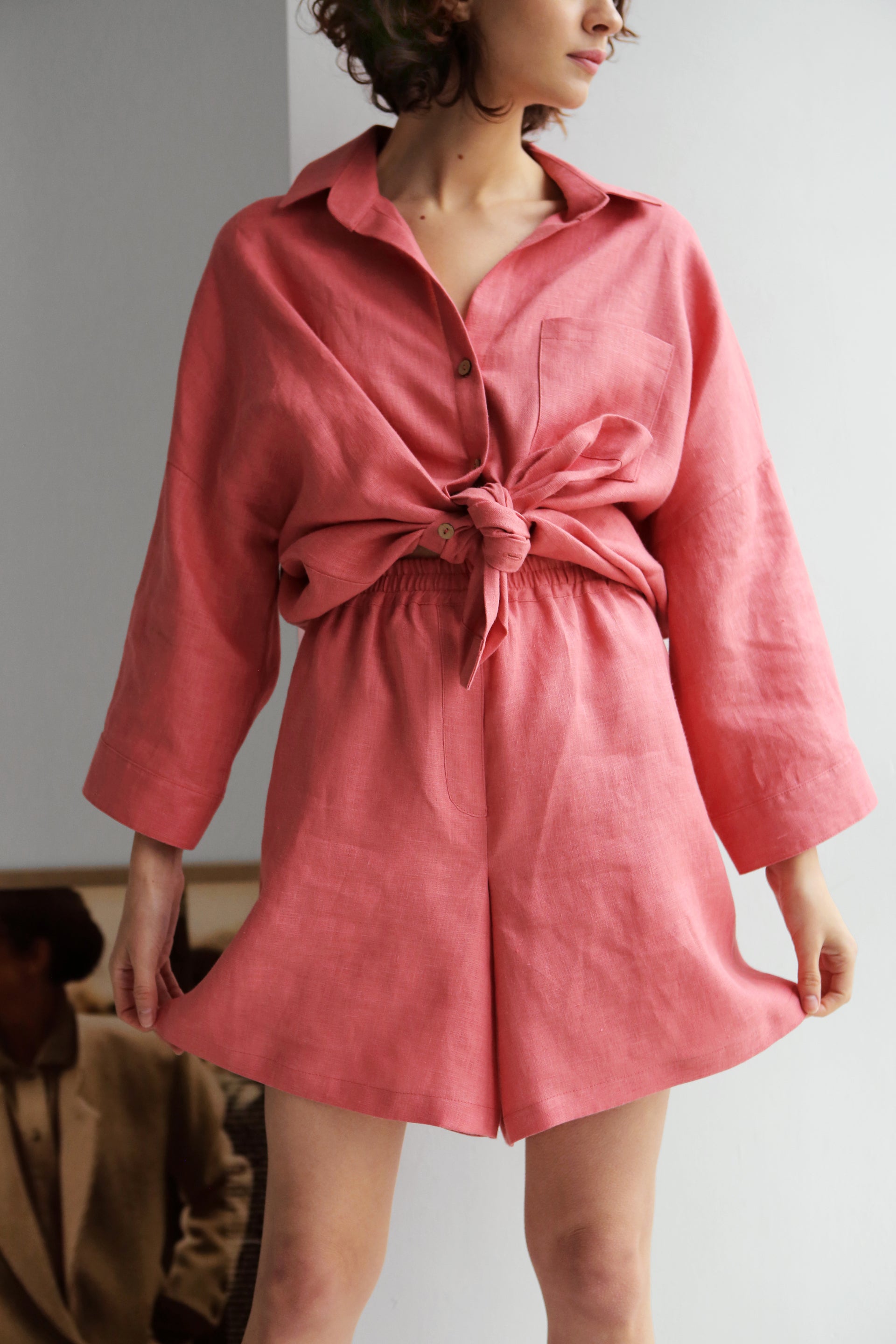 Women’s Linen Shorts VIOLA in Peach