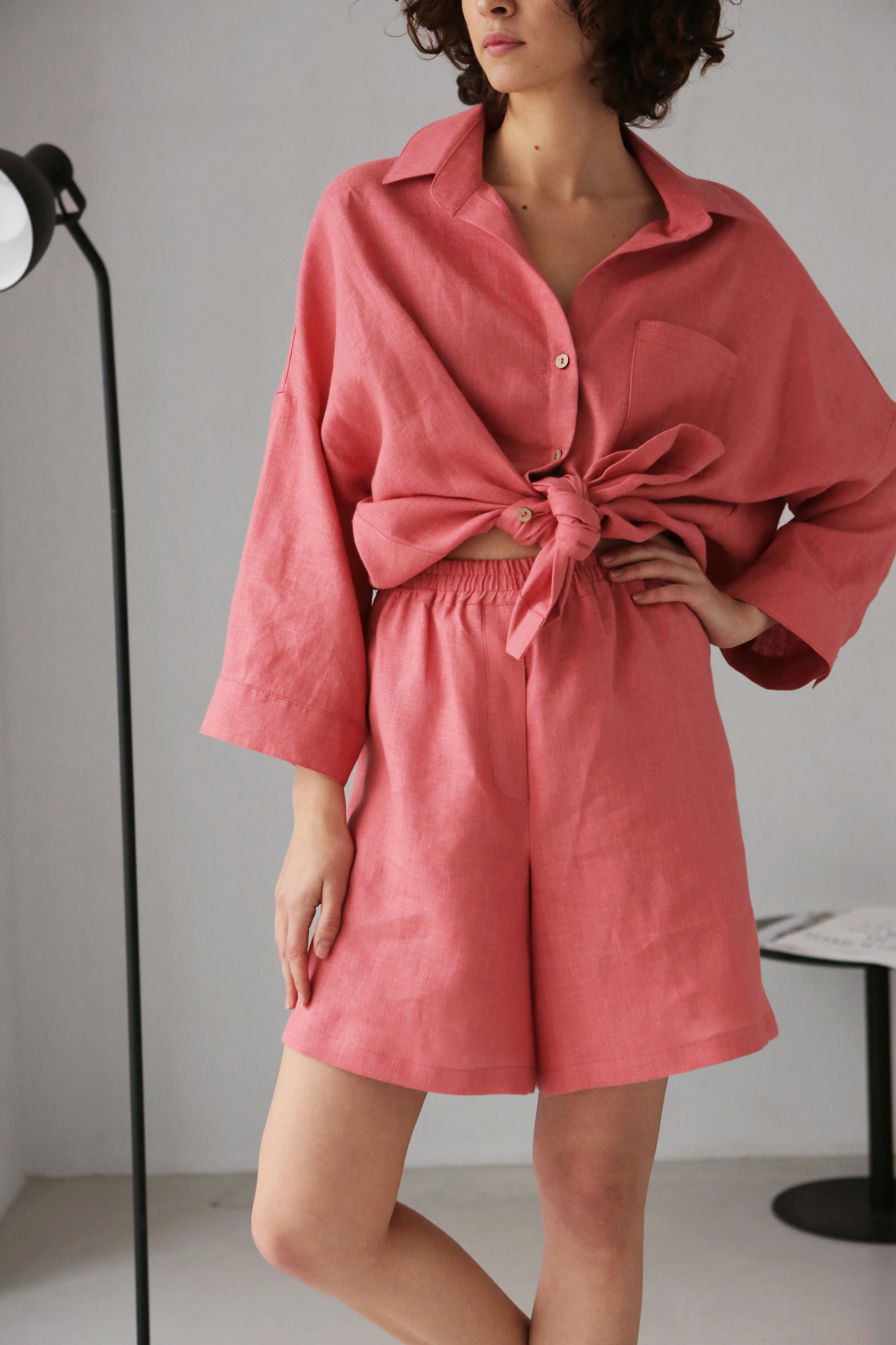 Women’s Linen Shorts VIOLA in Peach