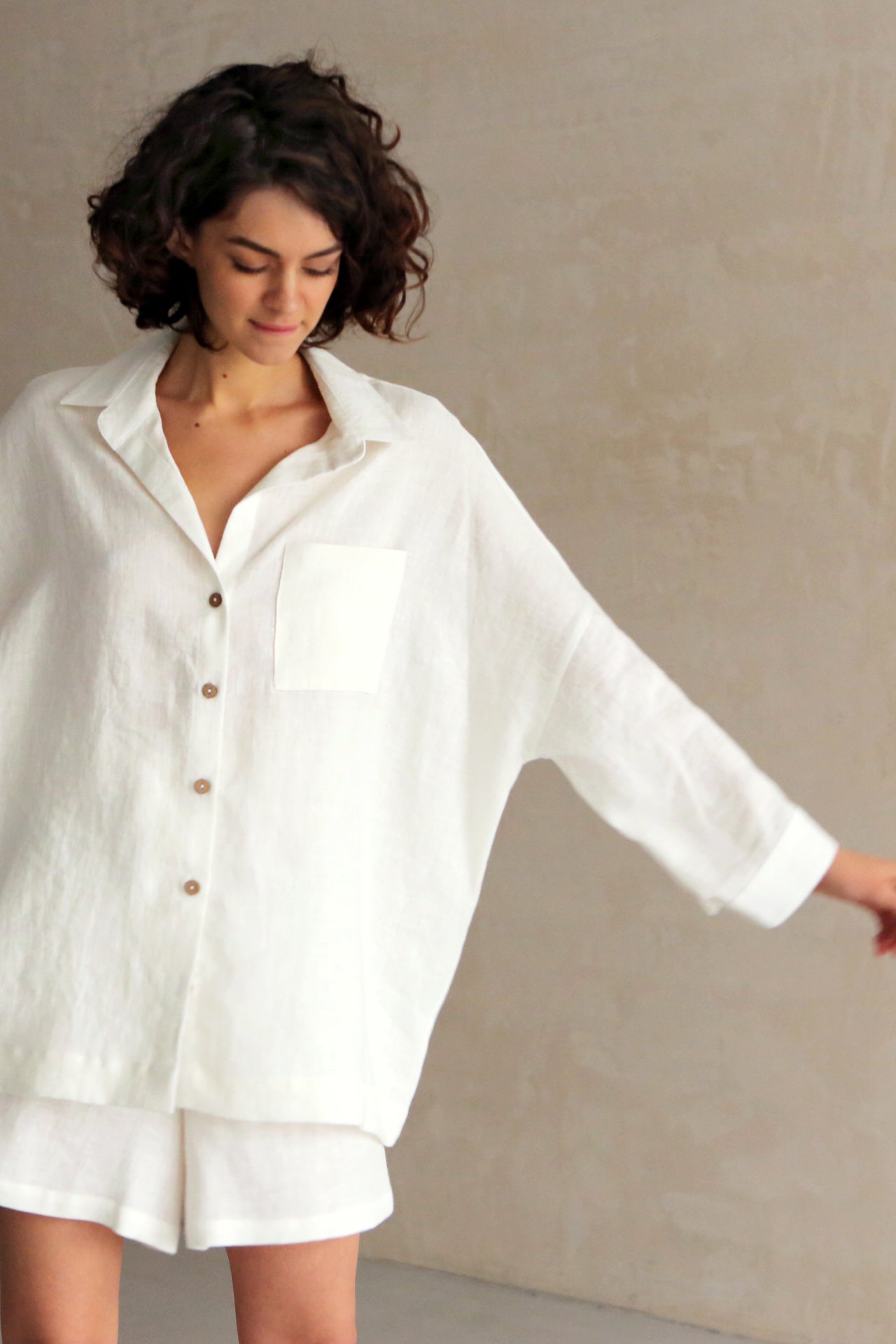 Women’s Linen Shirt FENNEL in Cream