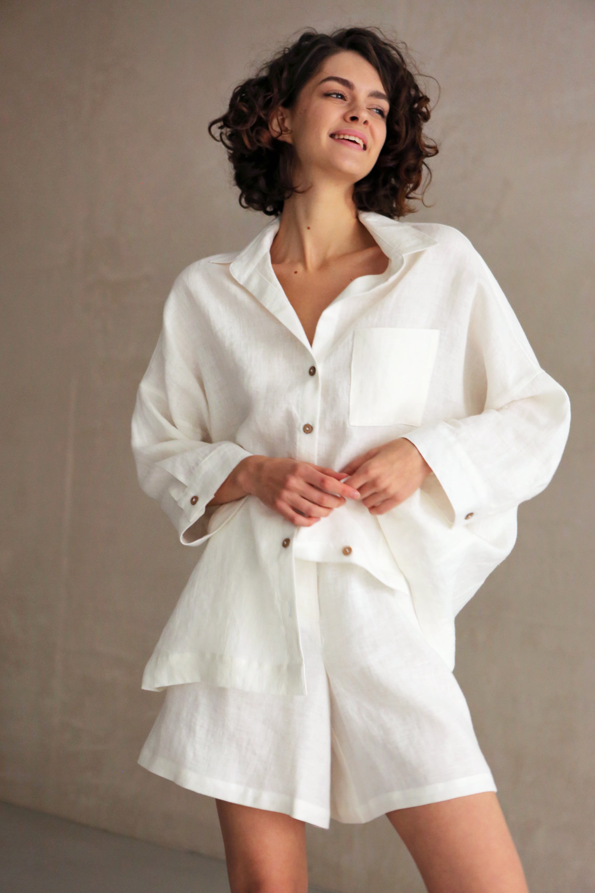 Women’s Linen Shirt FENNEL in Cream