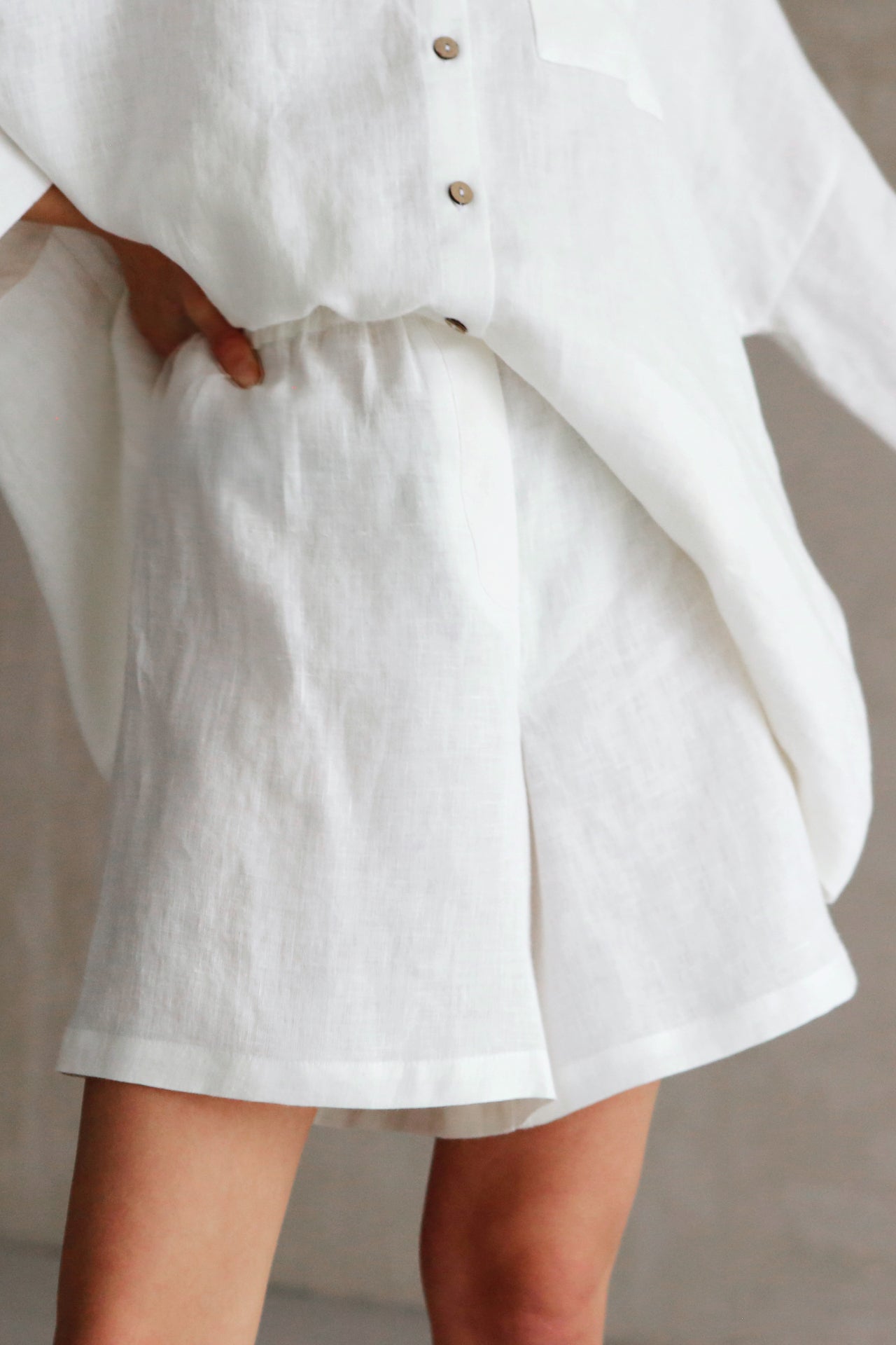 Women’s Linen Shorts VIOLA in Cream