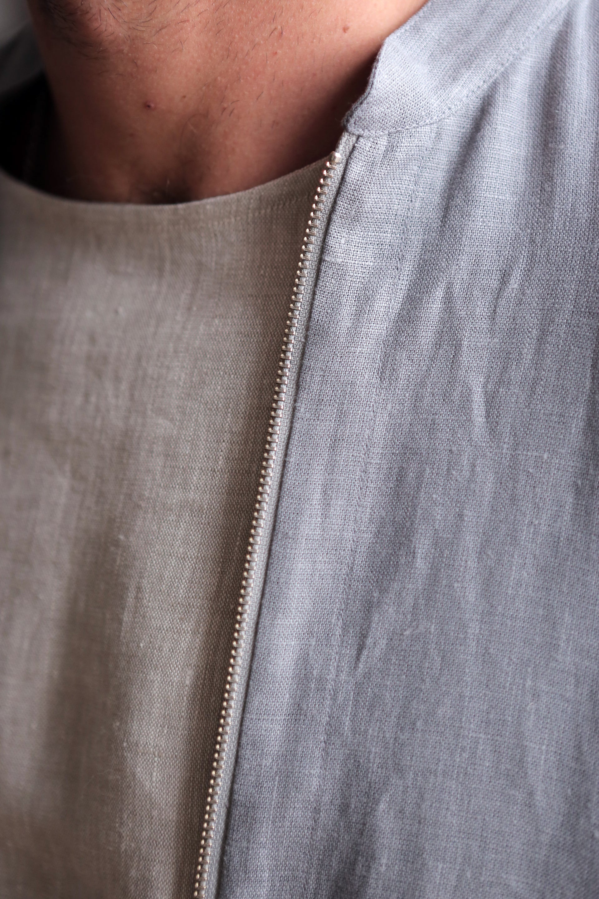 Men’s Linen Bomber MULBERRY in Light grey