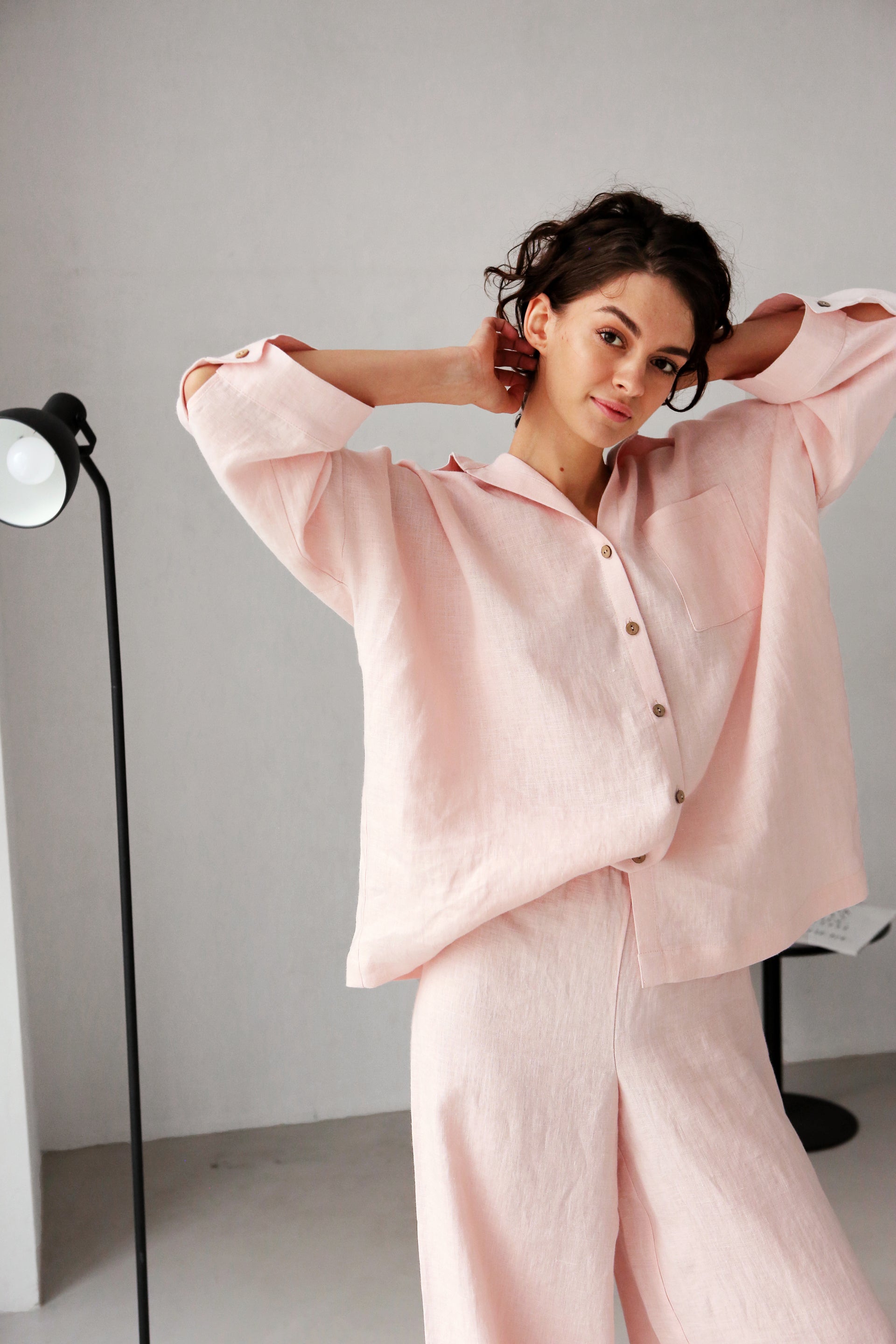 Women’s Linen Shirt FENNEL in Light pink