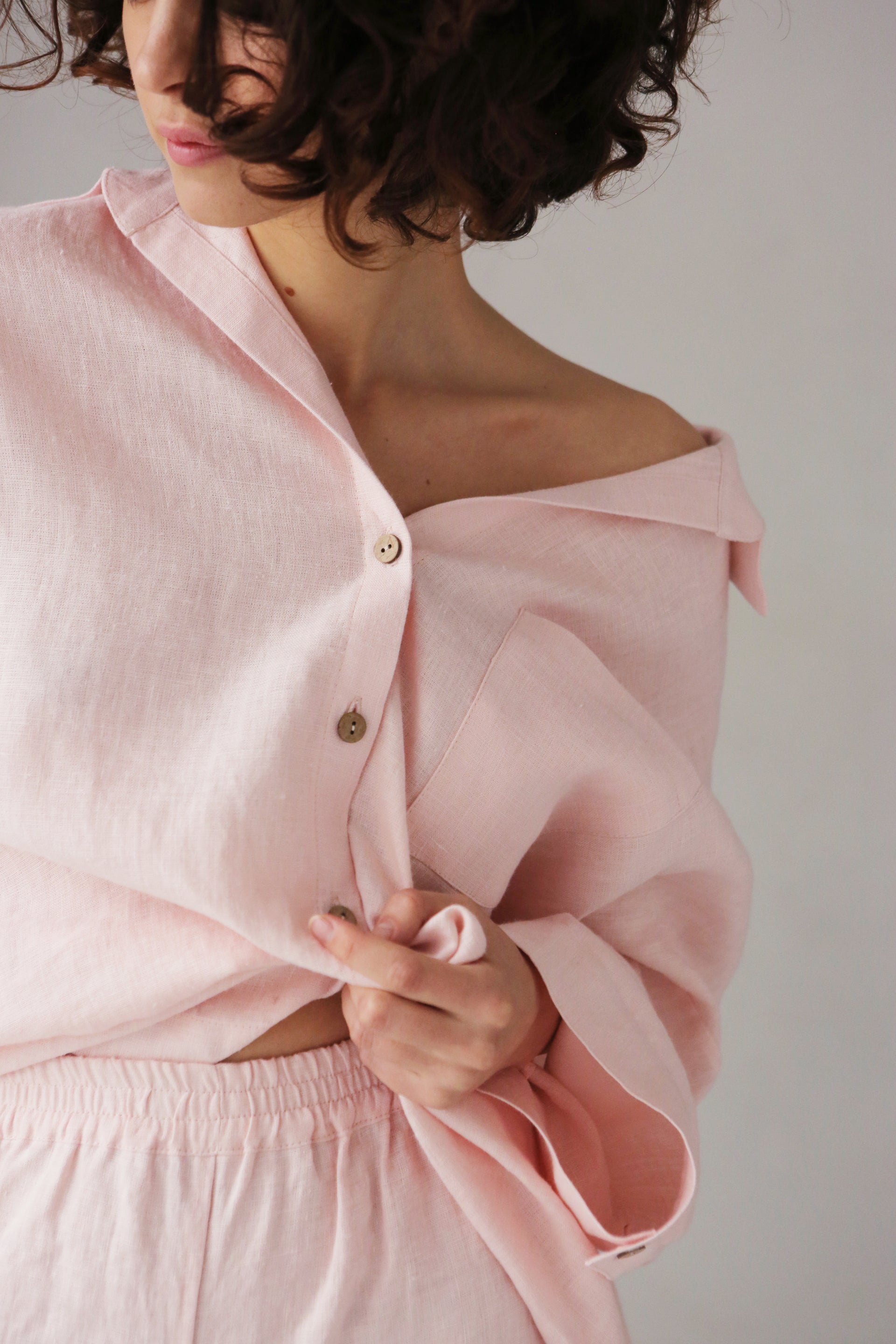 Women’s Linen Shirt FENNEL in Light pink