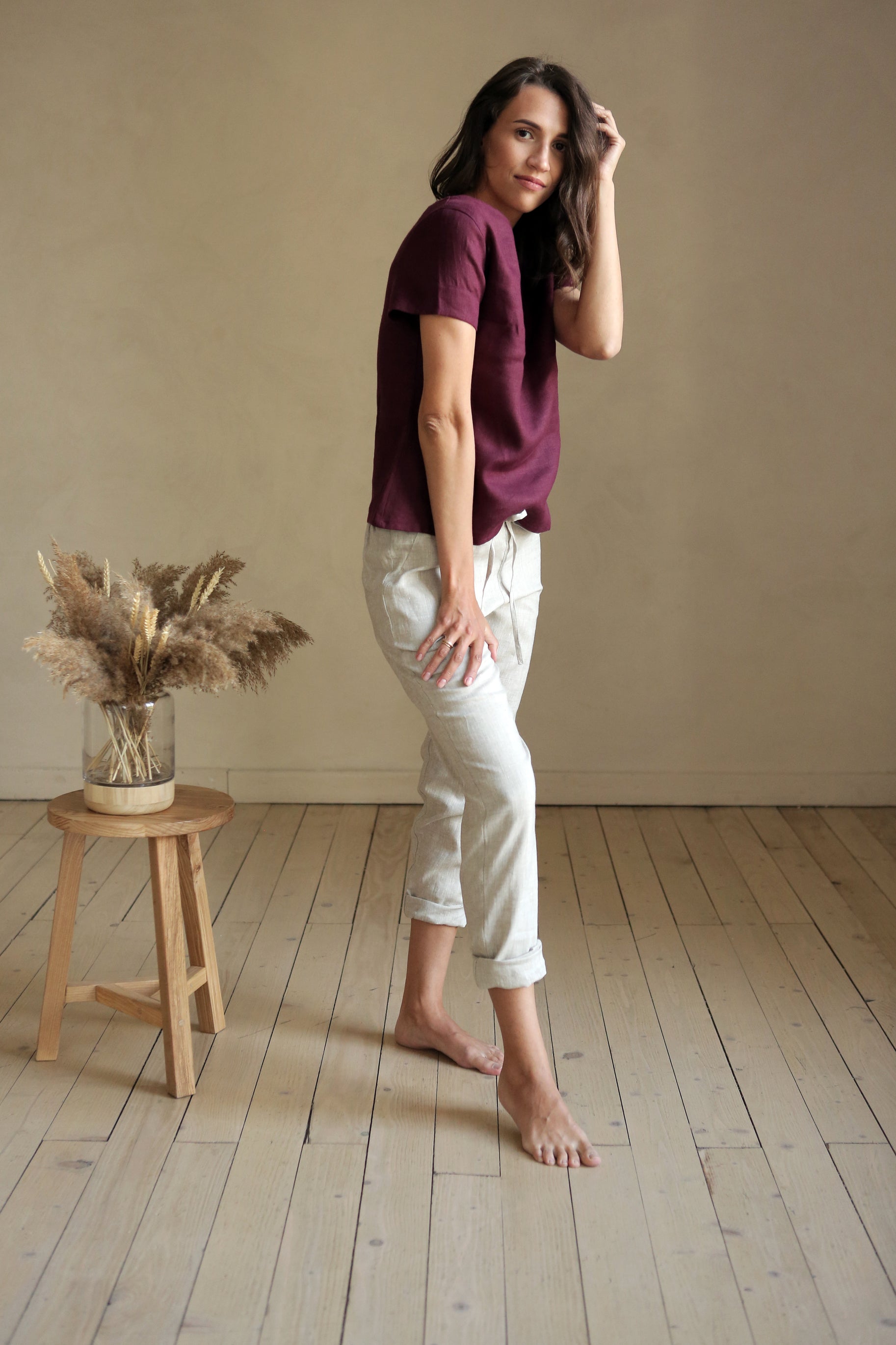 Women’s Linen Pants ANISE in Beige