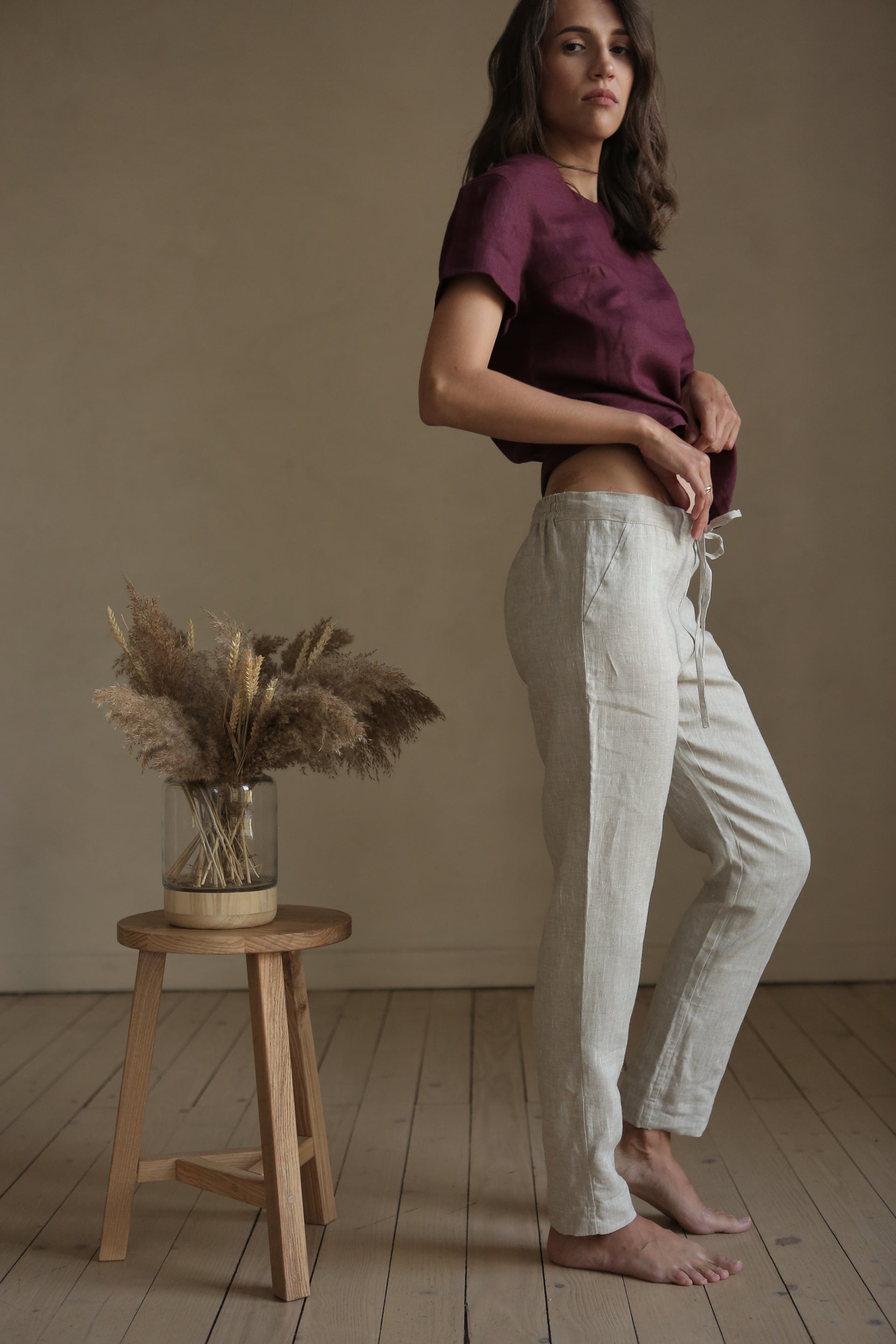 Women’s Linen Pants ANISE in Beige