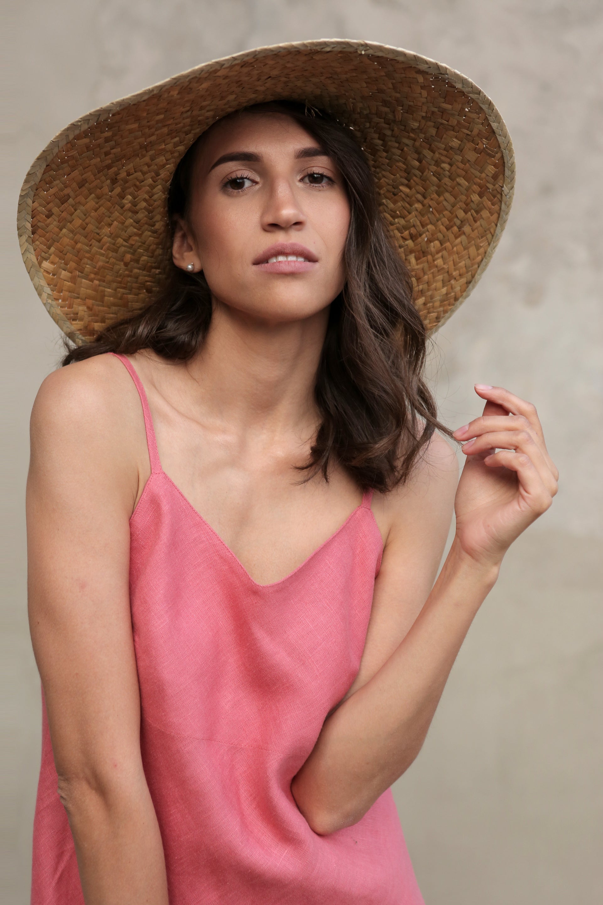 Women’s Linen Dress NERINE in Peach