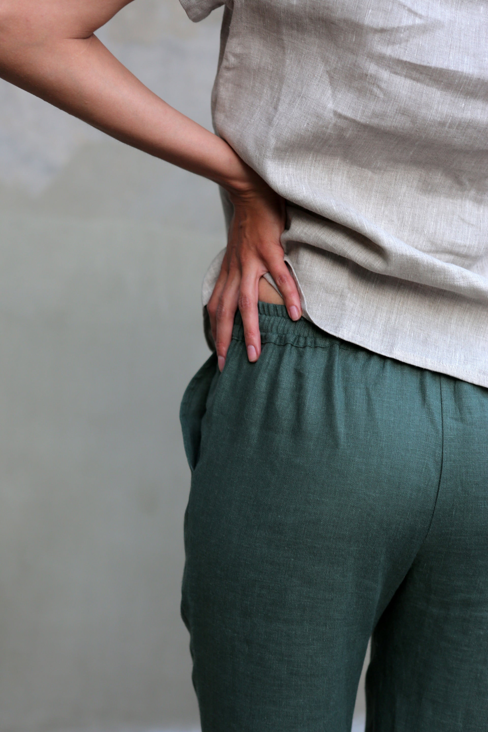 Women’s Linen Pants ANISE in Green