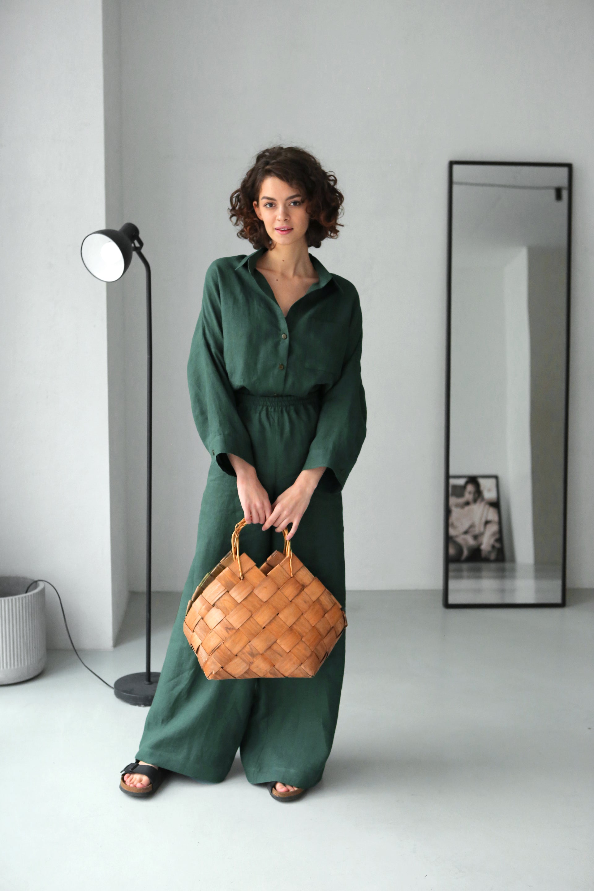 Women’s Linen Shirt FENNEL in Green