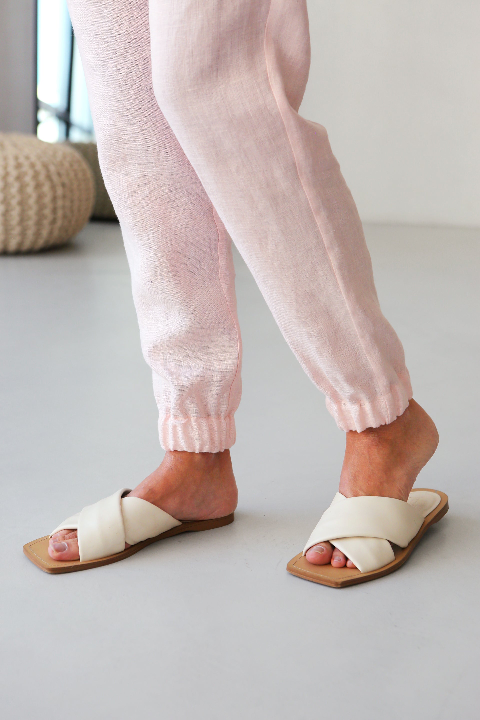 Women’s Linen Pants NARA in Light pink