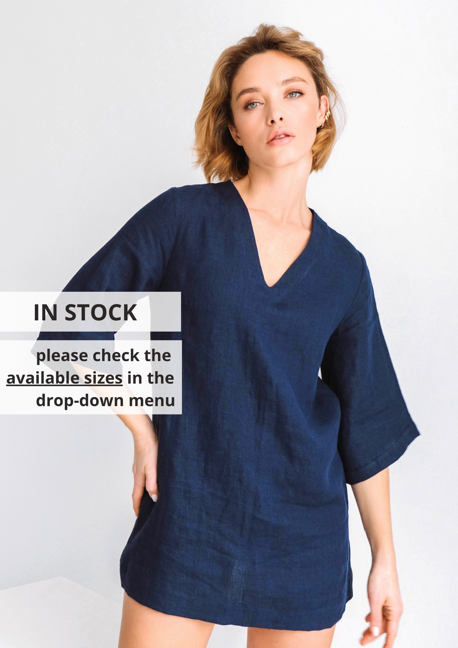 Short Summer Linen Dress SORRA - IN STOCK