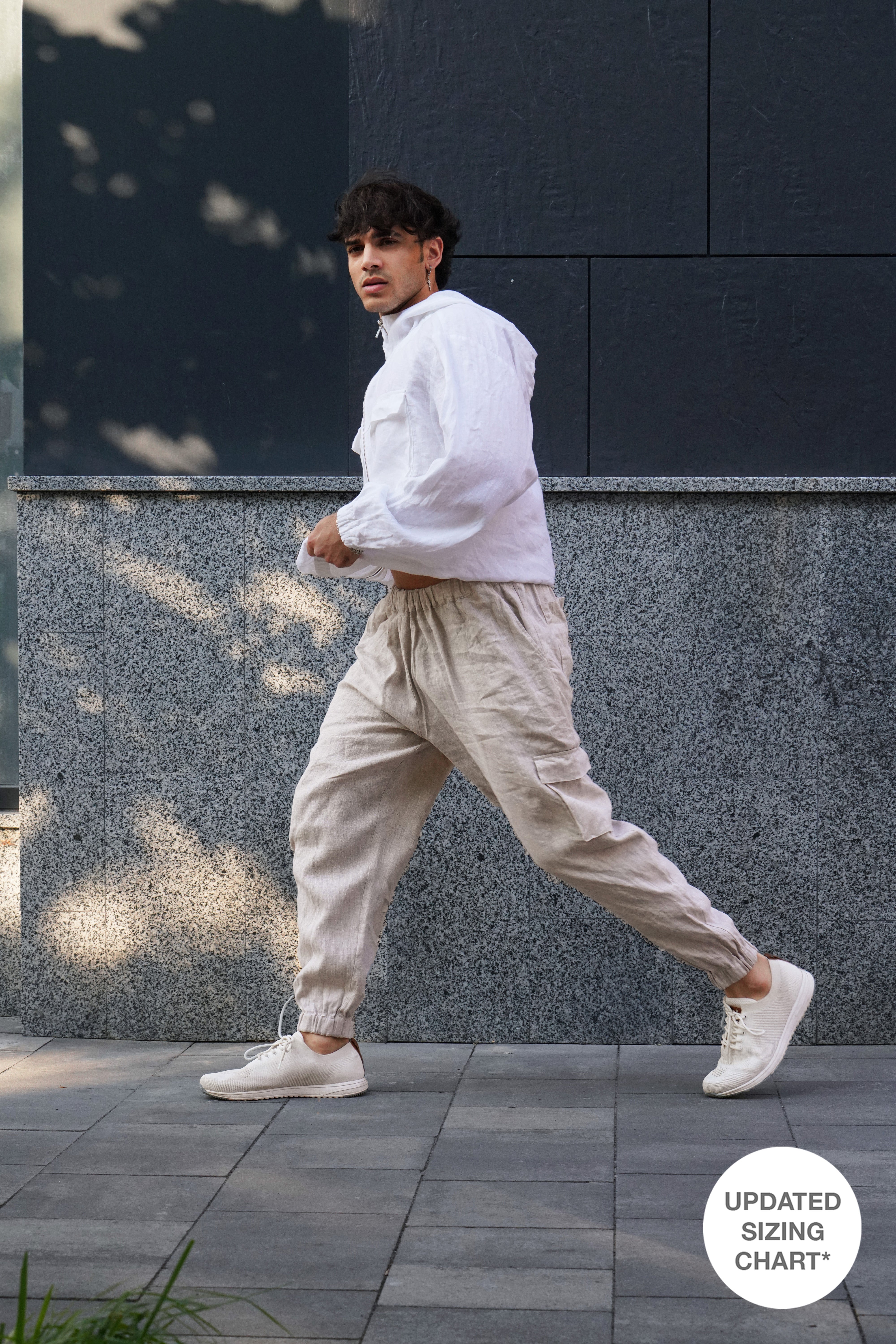 Men’s Linen Cargo Pants SUMAC in Beige