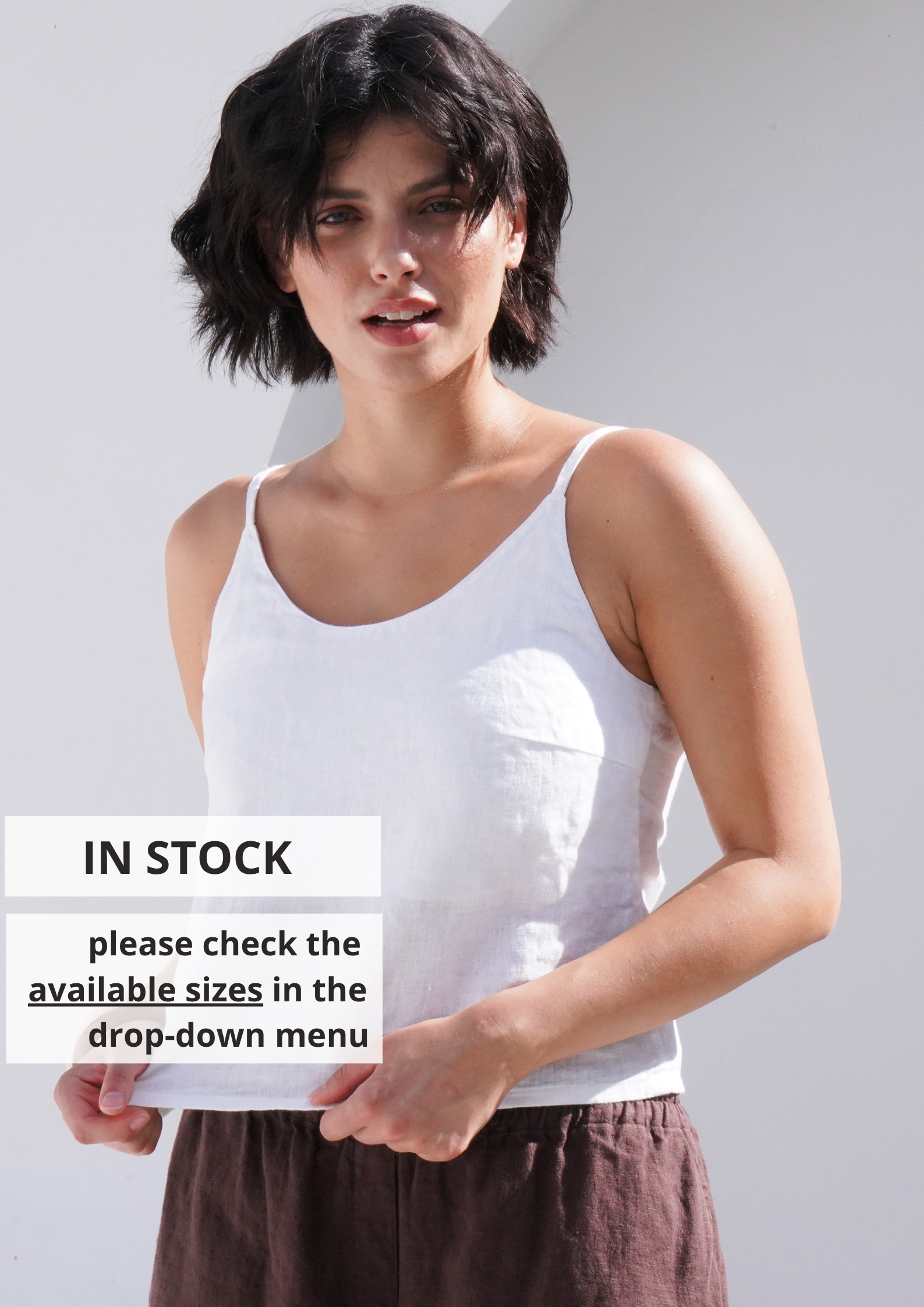 Women’s Linen Camisole Top CAMELLIA - IN STOCK