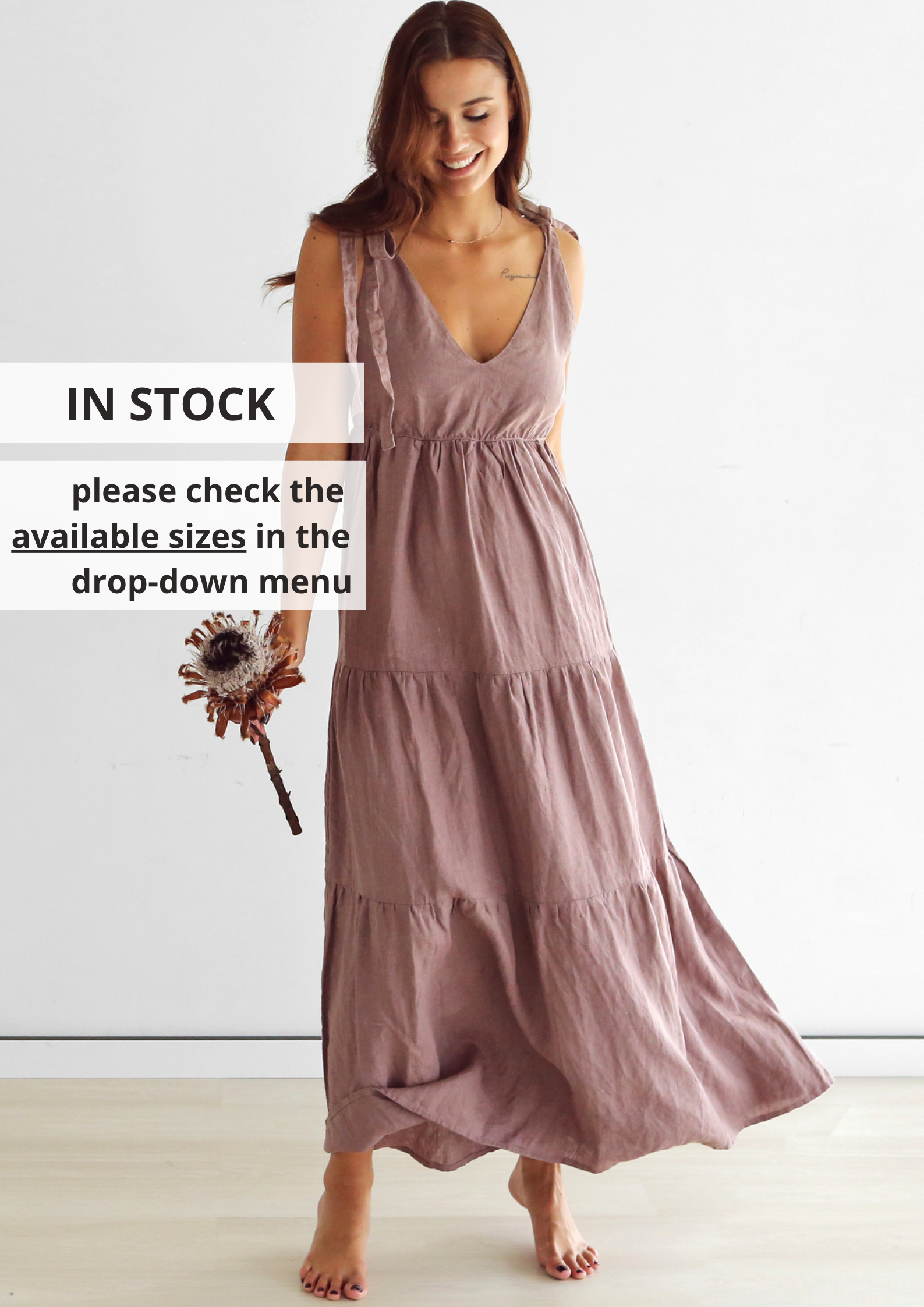 Women's Linen Sundress MELIA - IN STOCK