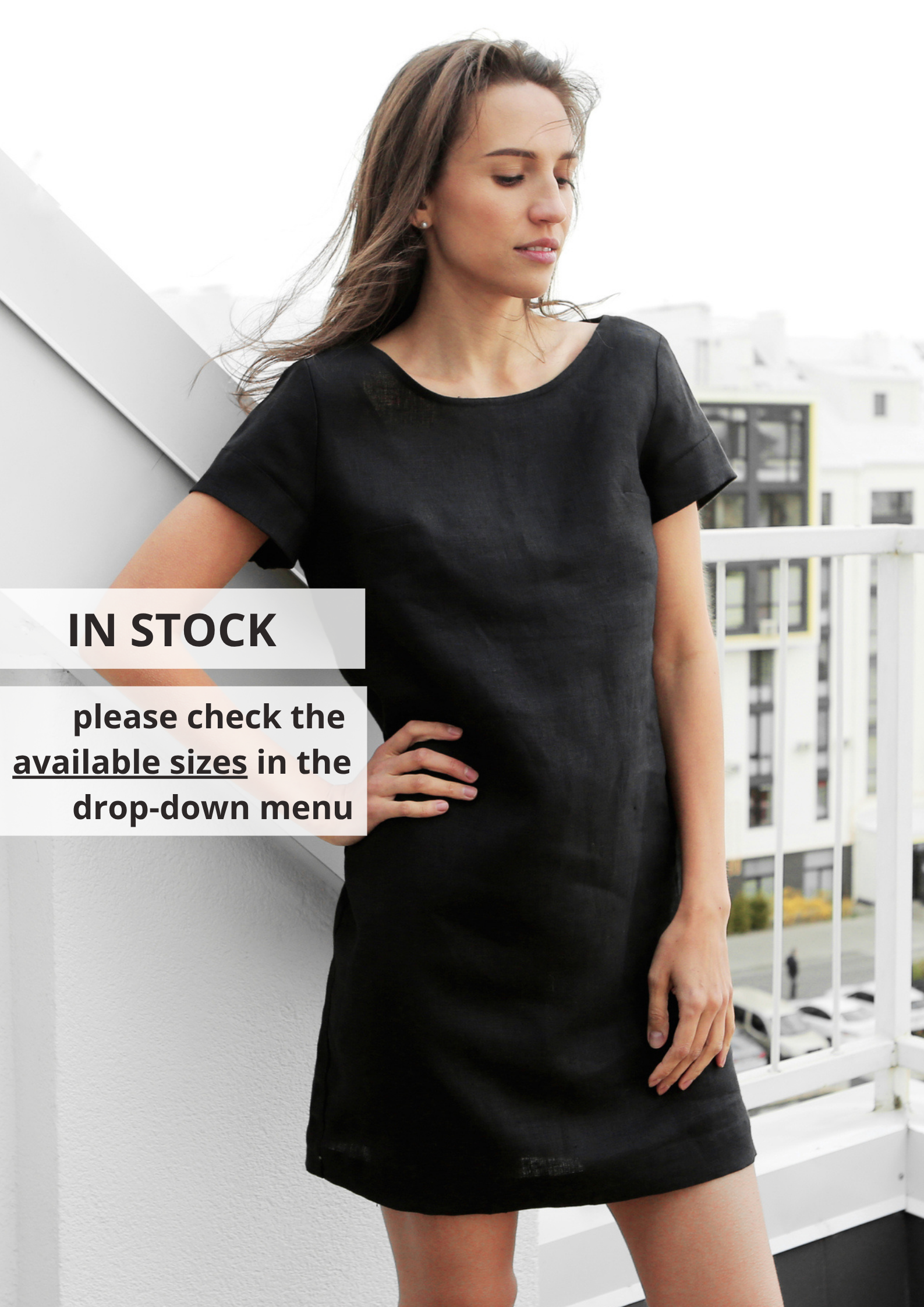 Women’s Linen T-Shirt Dress DAISY - IN STOCK