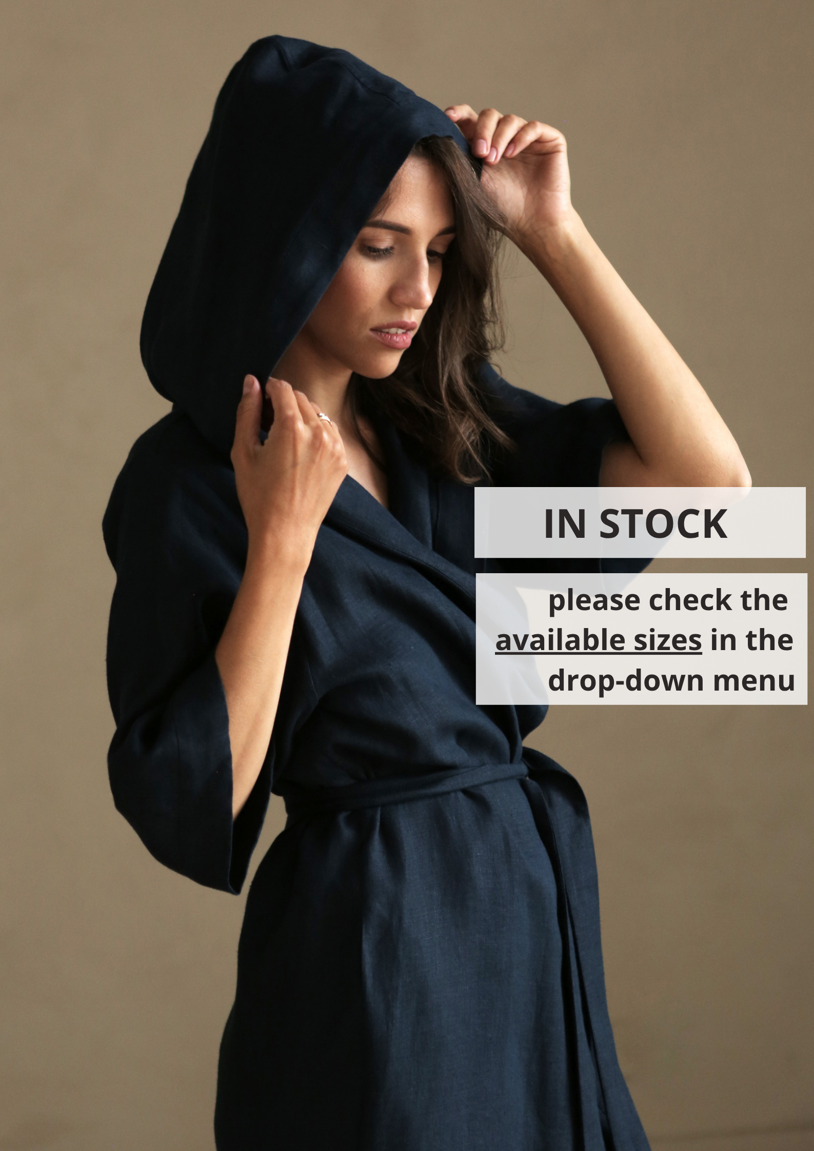 Women’s Long Linen Kimono MIMOSA - IN STOCK