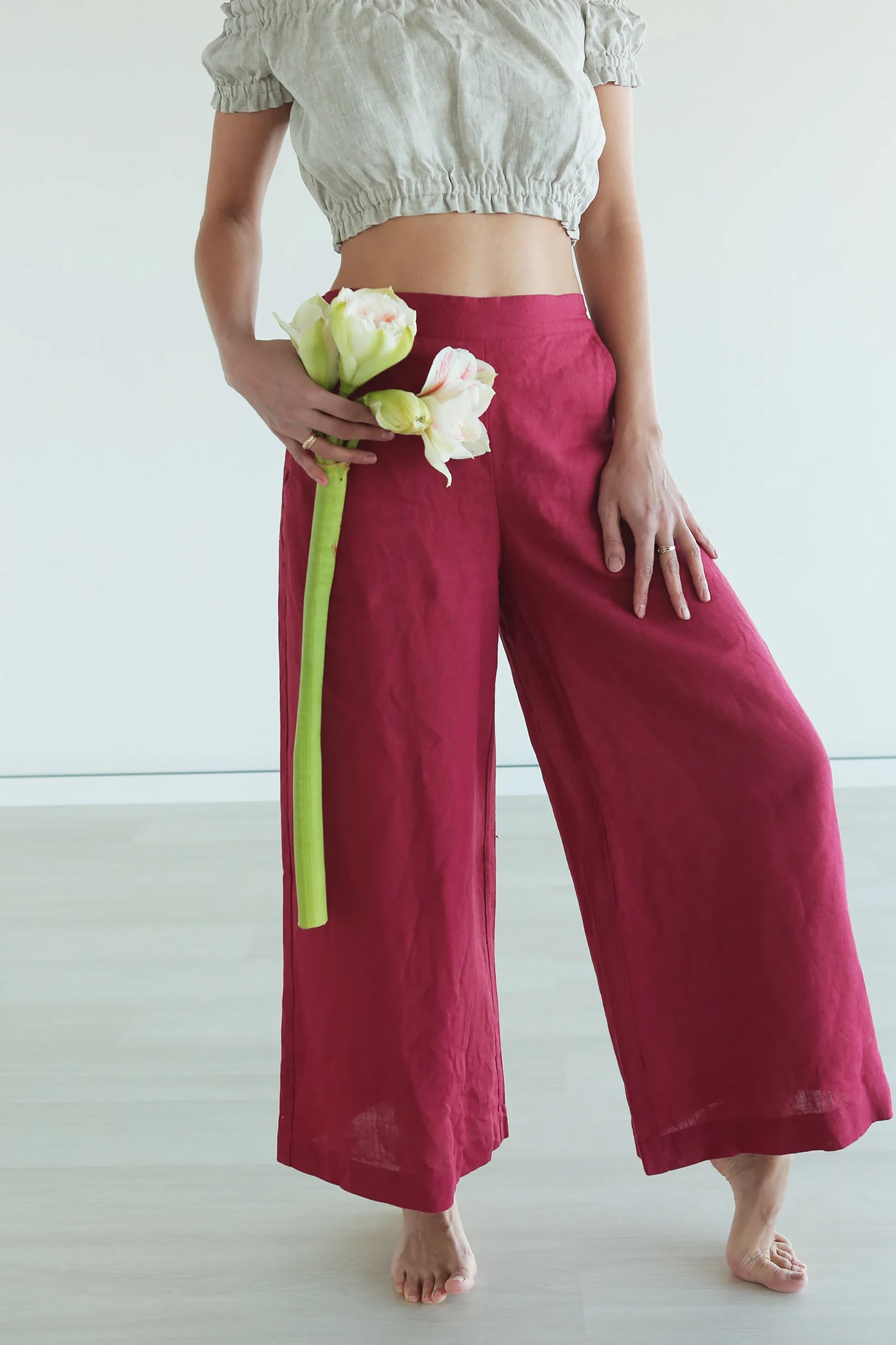 Women’s Linen Сulottes PALMA in Red