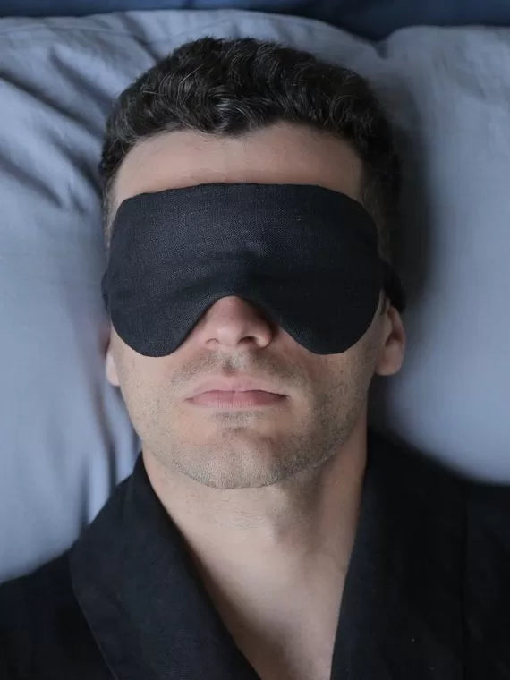 Linen sleep mask Black