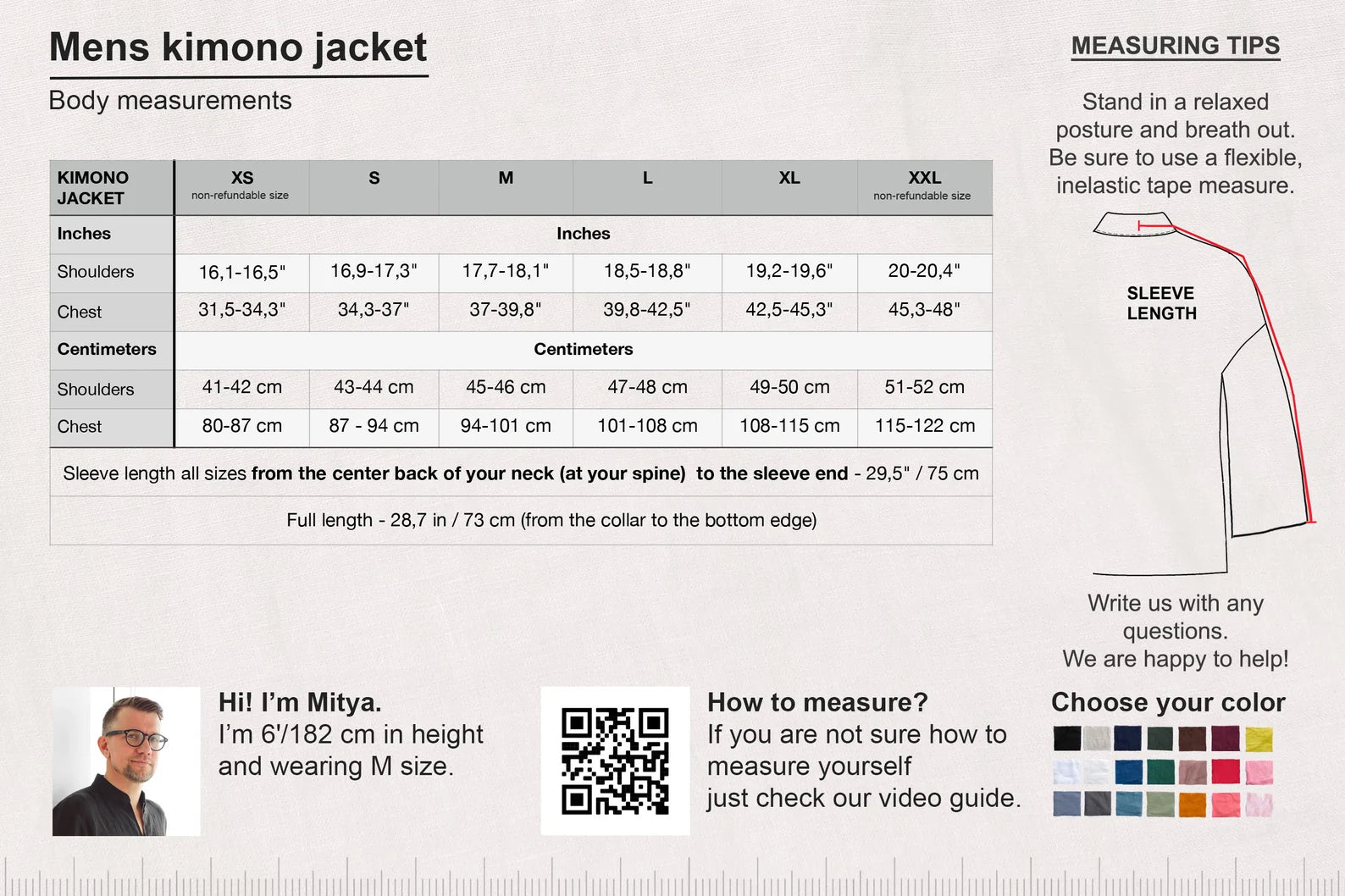 Mens Linen Kimono Jacket TANSY in Light grey