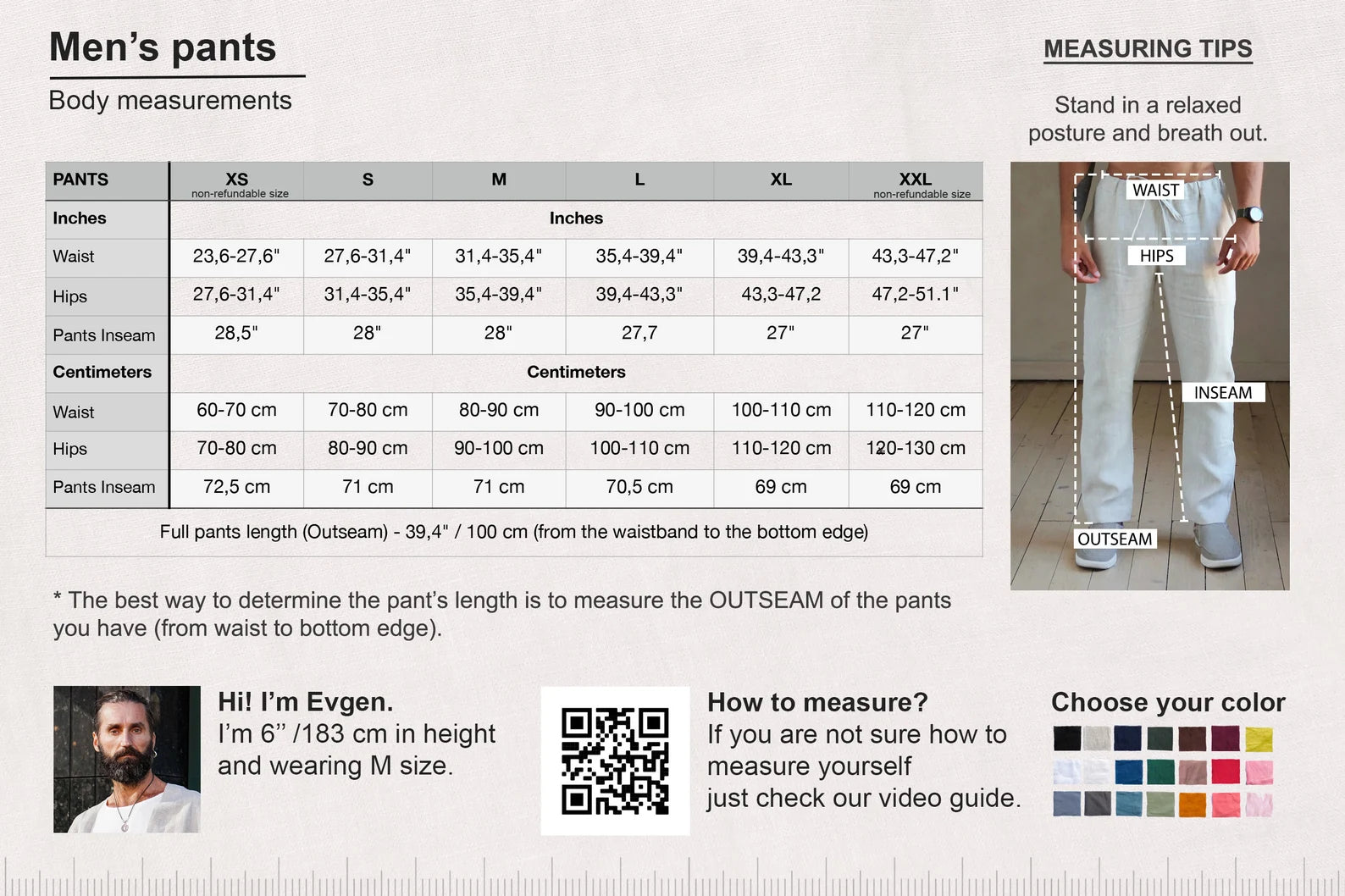 Men’s linen pants MOUNTAIN ASH in Beige