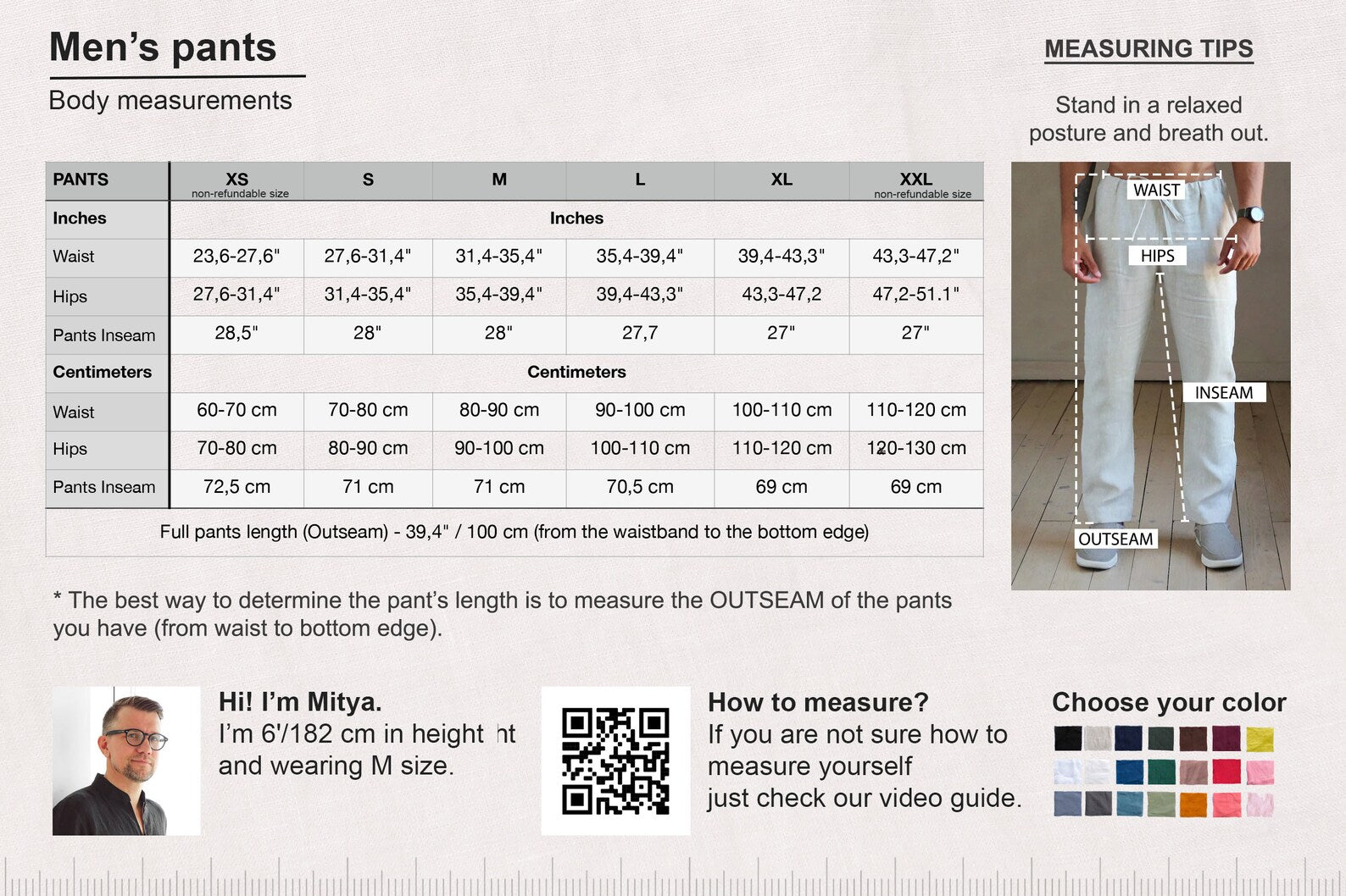 Men’s linen pants ALDER in Black