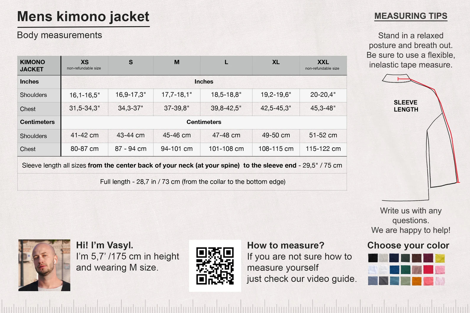 Mens Linen Kimono Jacket TANSY in Black