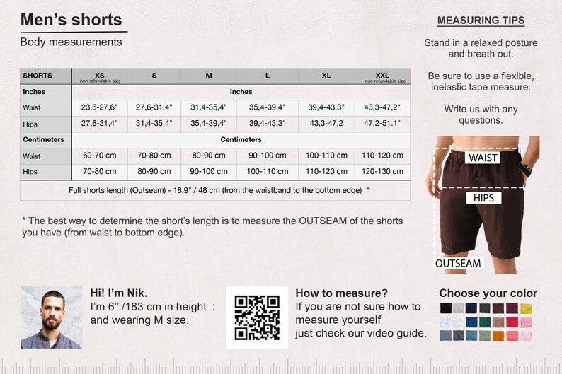 Men’s linen shorts with pleats CEDAR in Olive