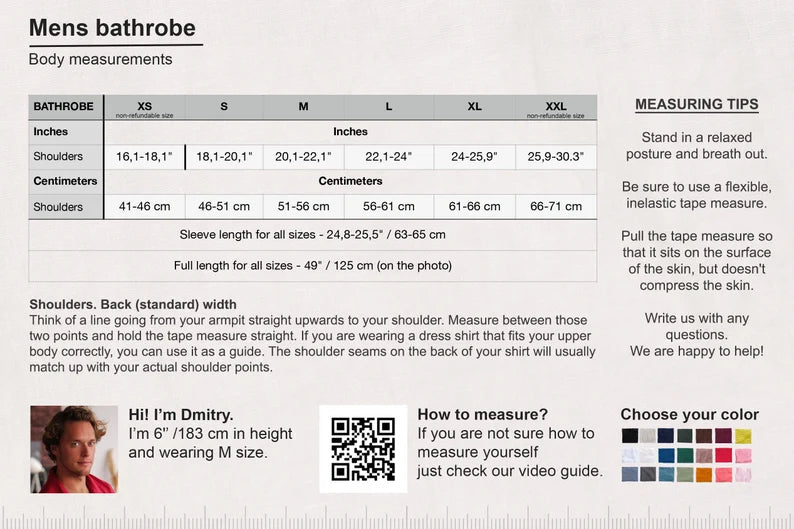 Men’s linen bathrobe JUNIPER LONG - IN STOCK