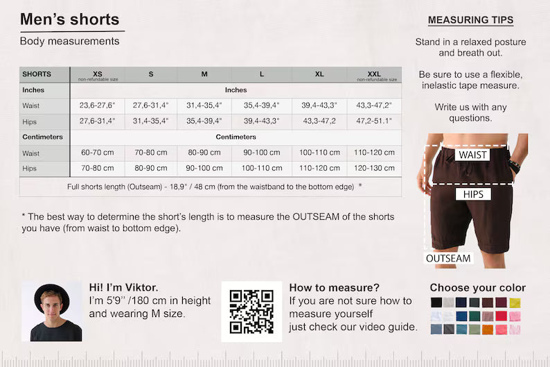 Men’s linen shorts ASH in Brown