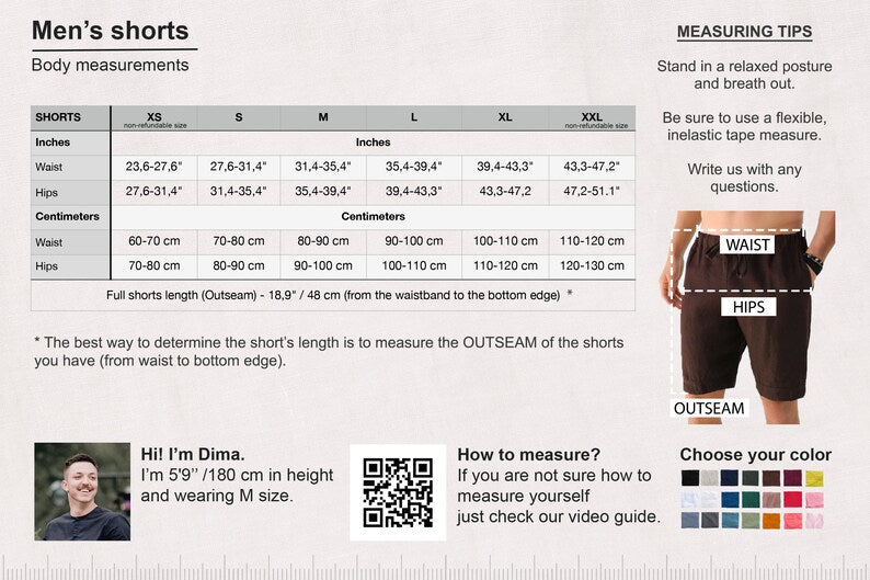 Men’s linen shorts ASH in Dark grey