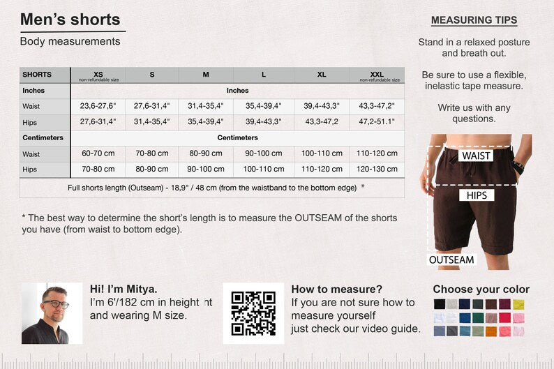 Men’s linen shorts ASH in Blue grey