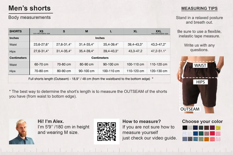 Men’s linen shorts ASH in Latte