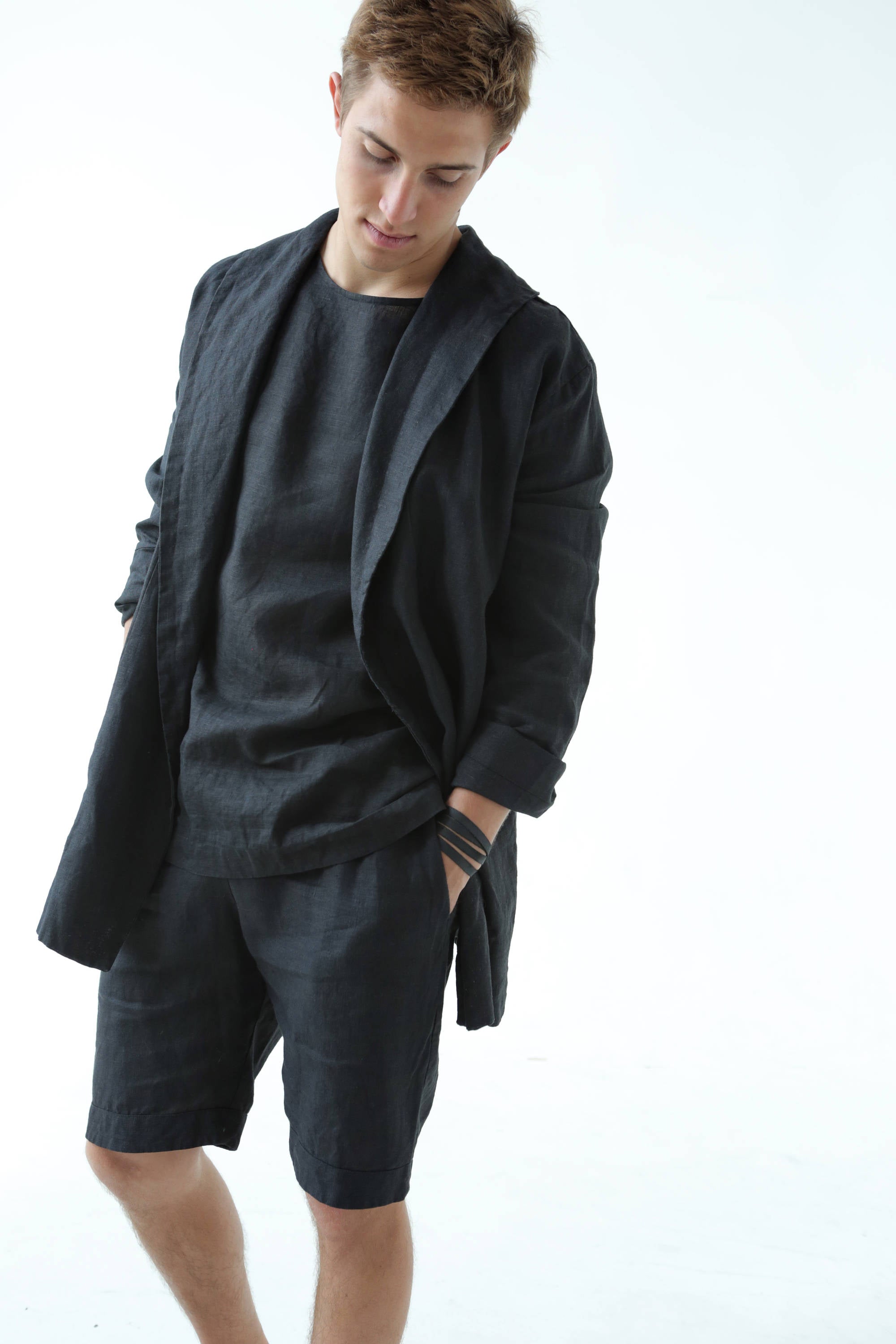 Men’s linen shorts ASH in Black