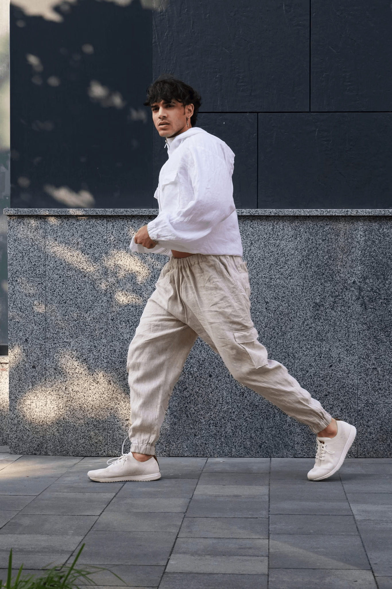 Men’s linen cargo pants SUMAC in Beige