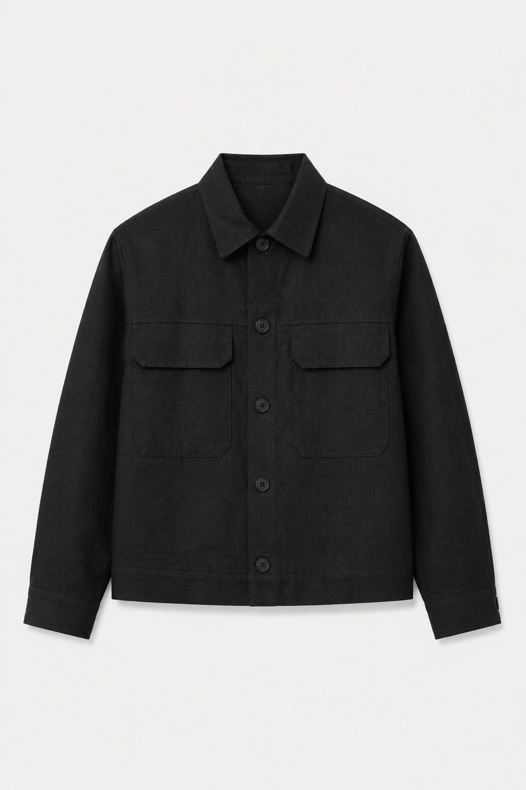 Men’s Linen Chore Jacket SEQUOIA in Black