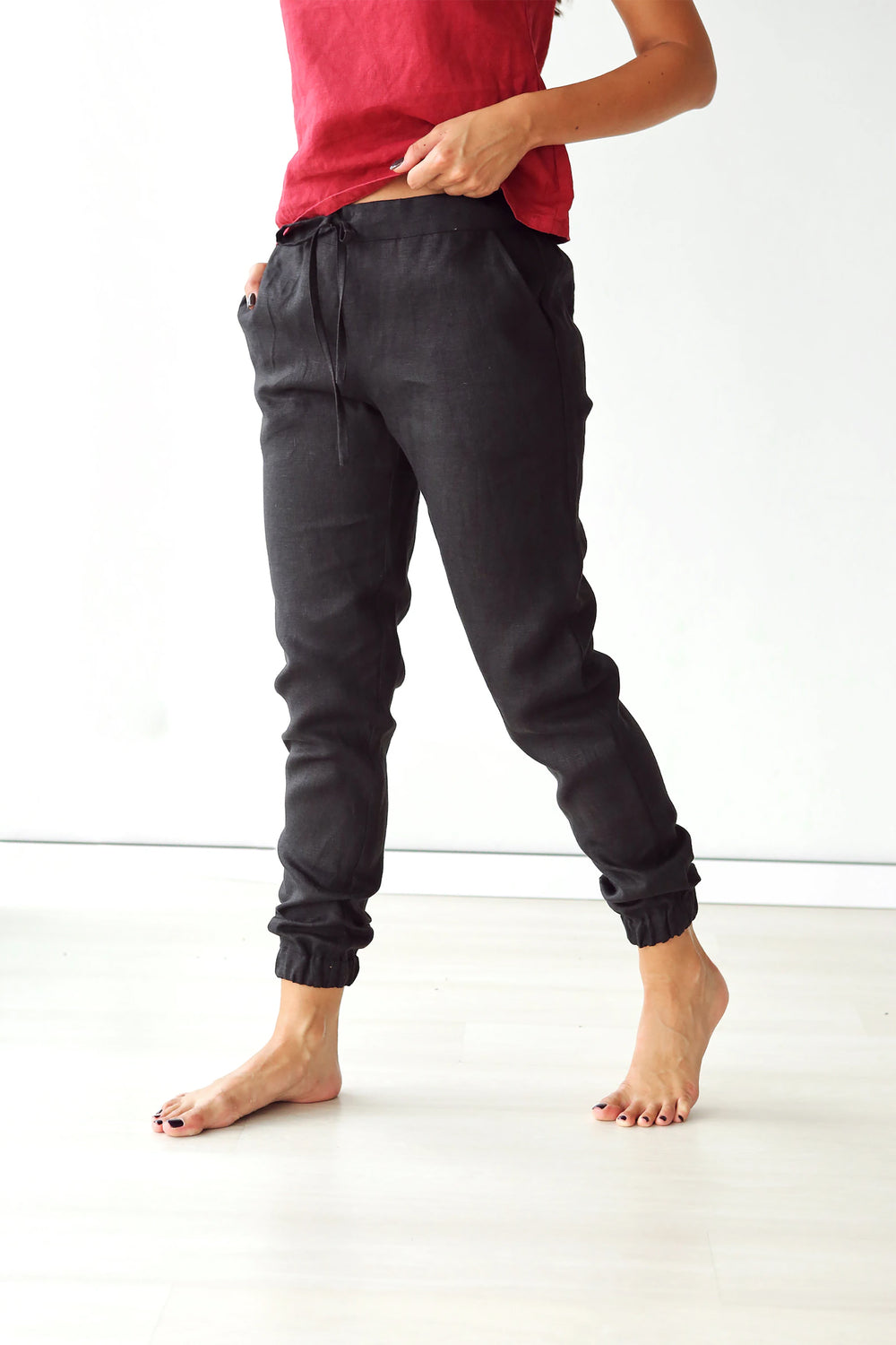 Women’s Linen Pants NARA in Black