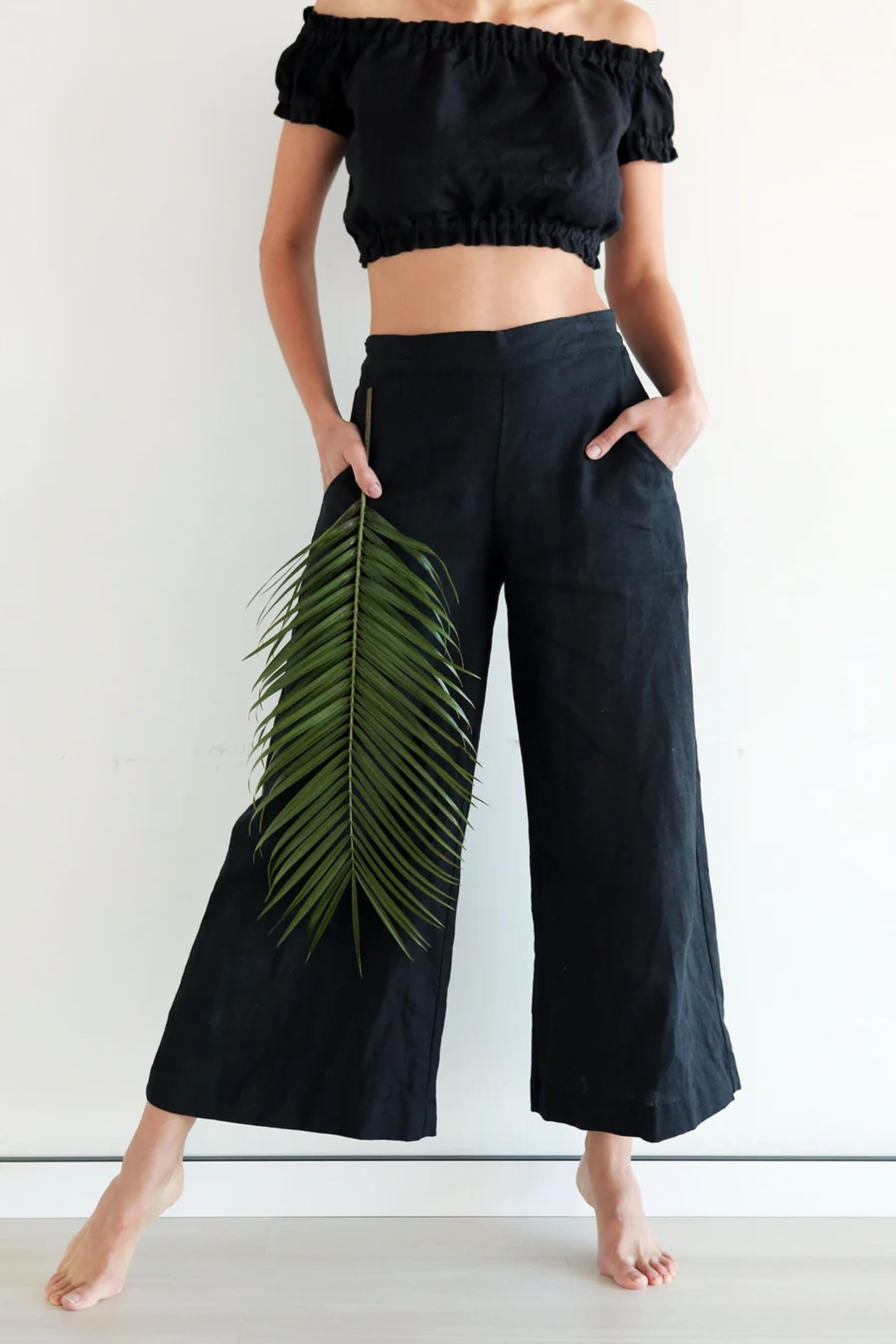 Women’s Linen Сulottes PALMA in Black