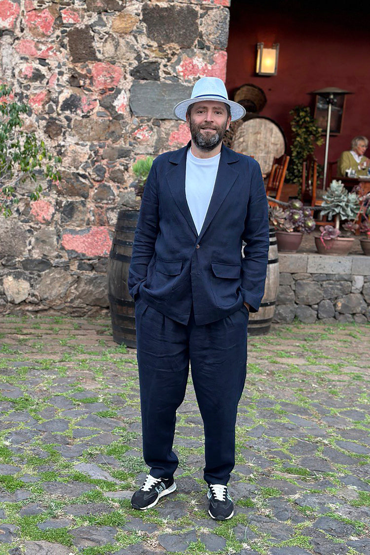 Men’s Linen Jacket LARCH in Terracotta