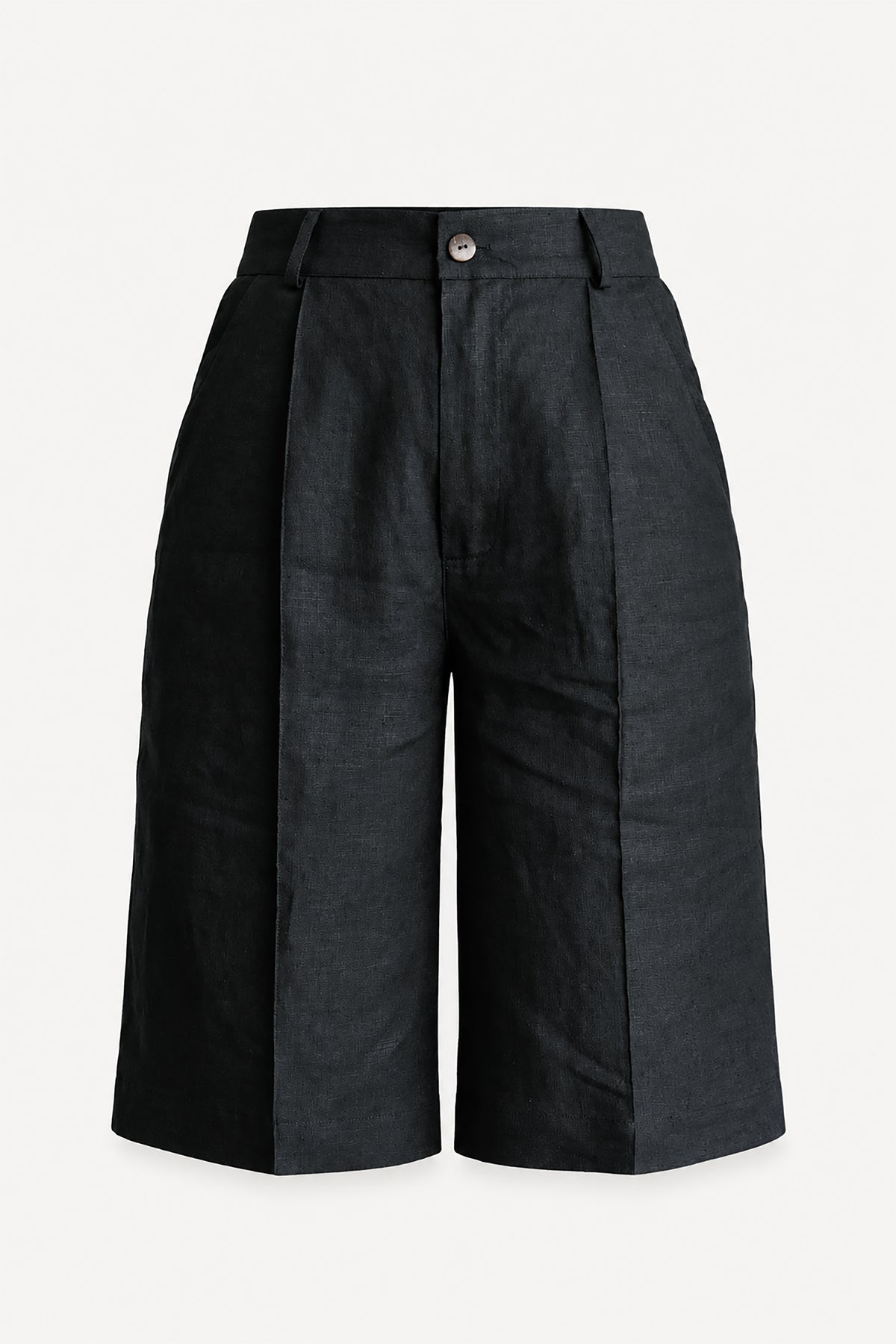 Womens Linen High Waist Shorts ARALIA in Black