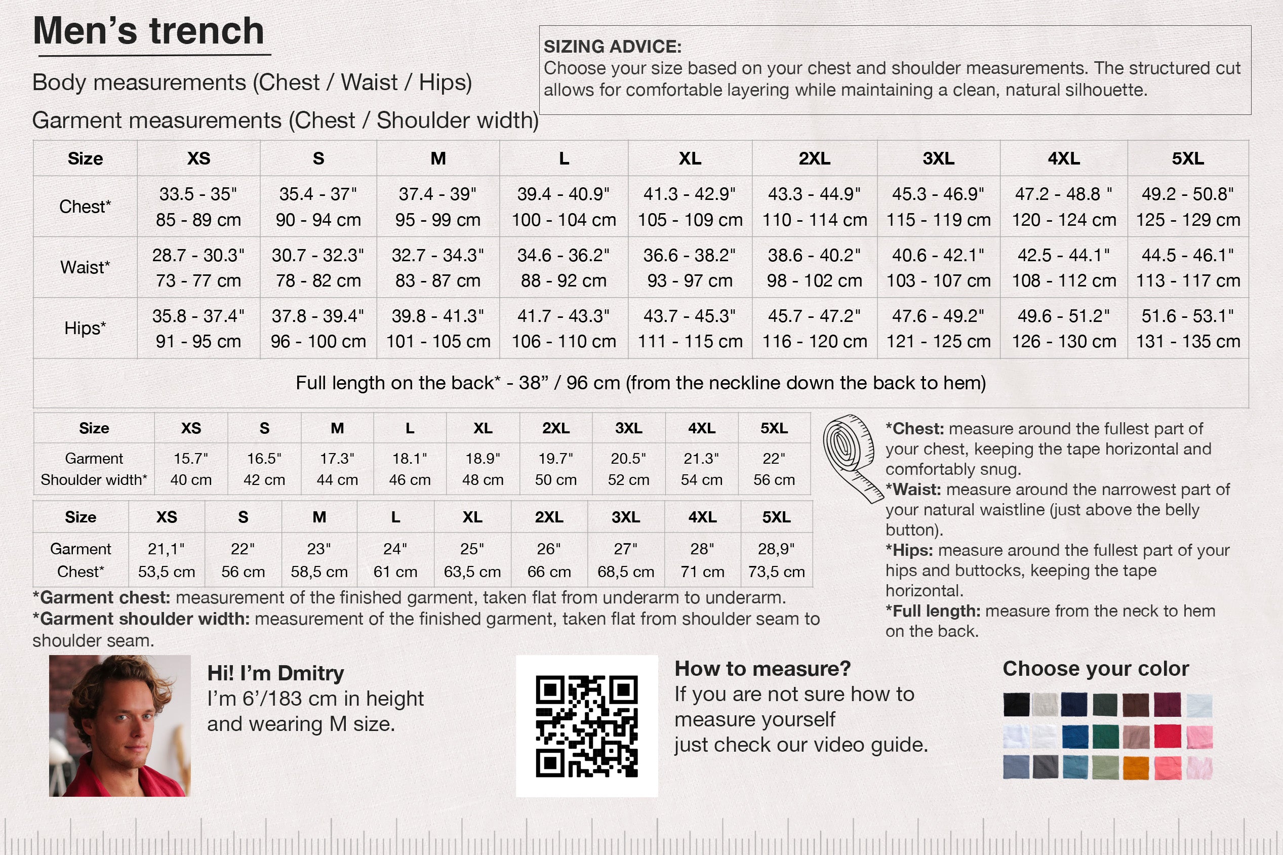 Men’s Linen Trench ALMOND in Beige