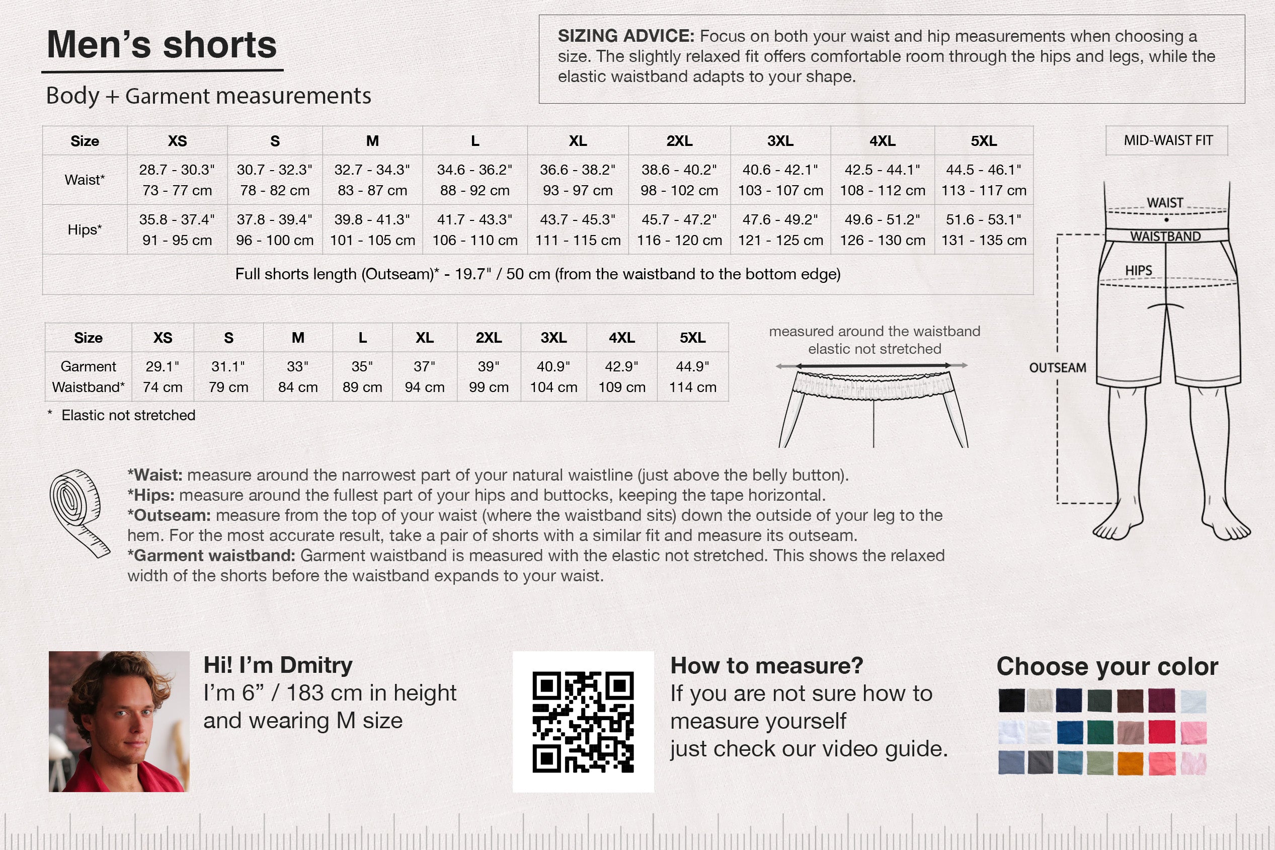 Men’s linen shorts ASH in Beige