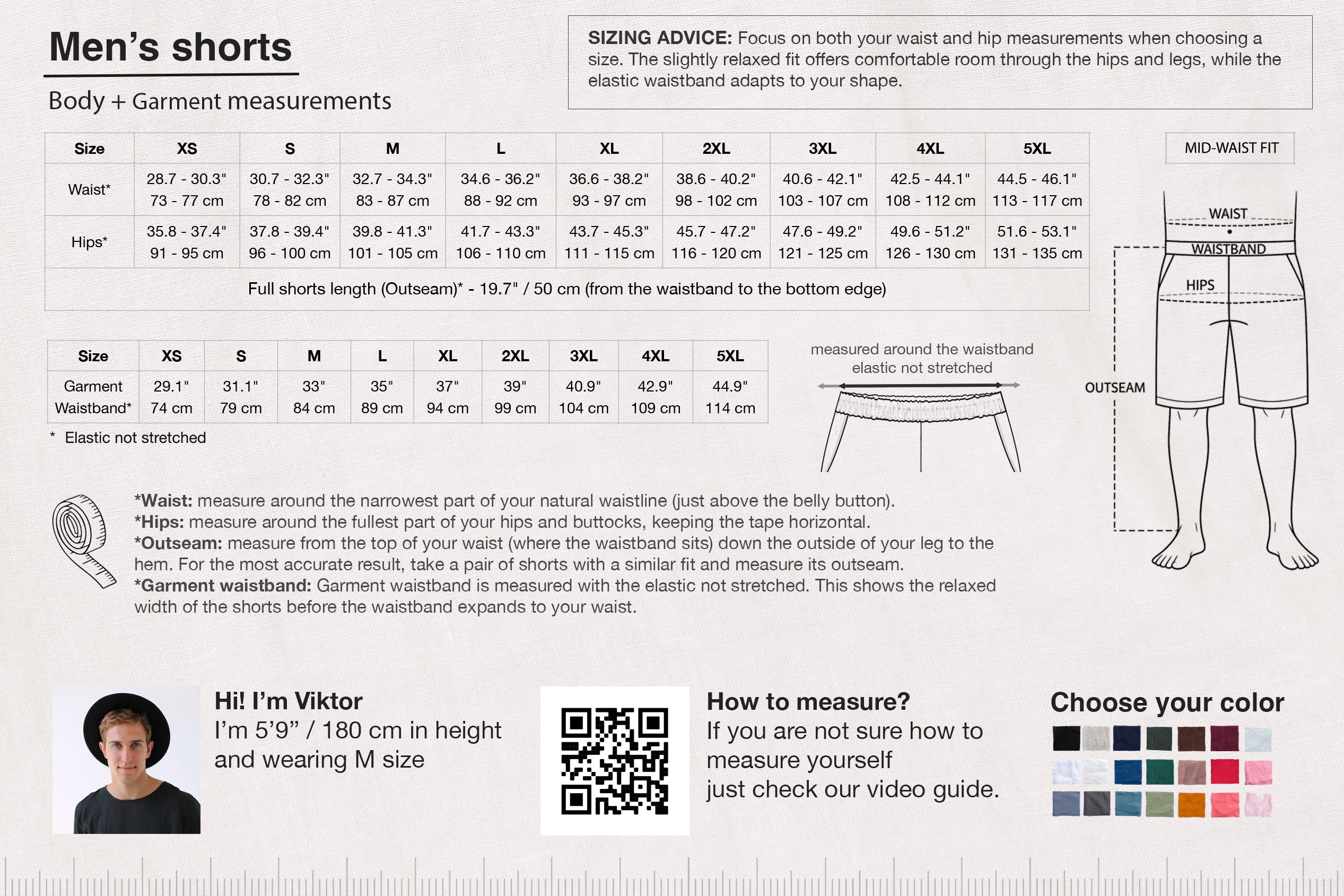 Men’s linen shorts ASH in Light grey