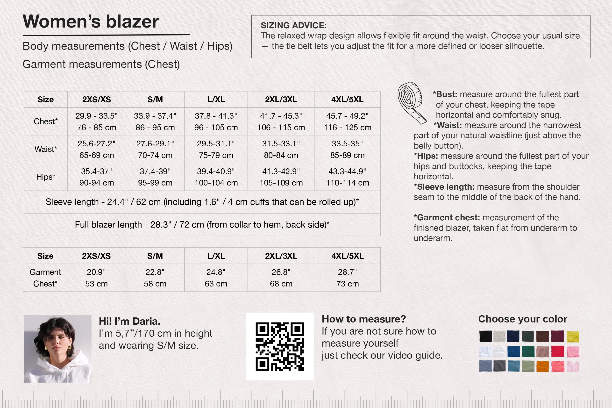 Women’s Linen Wrap Blazer JASMI in White