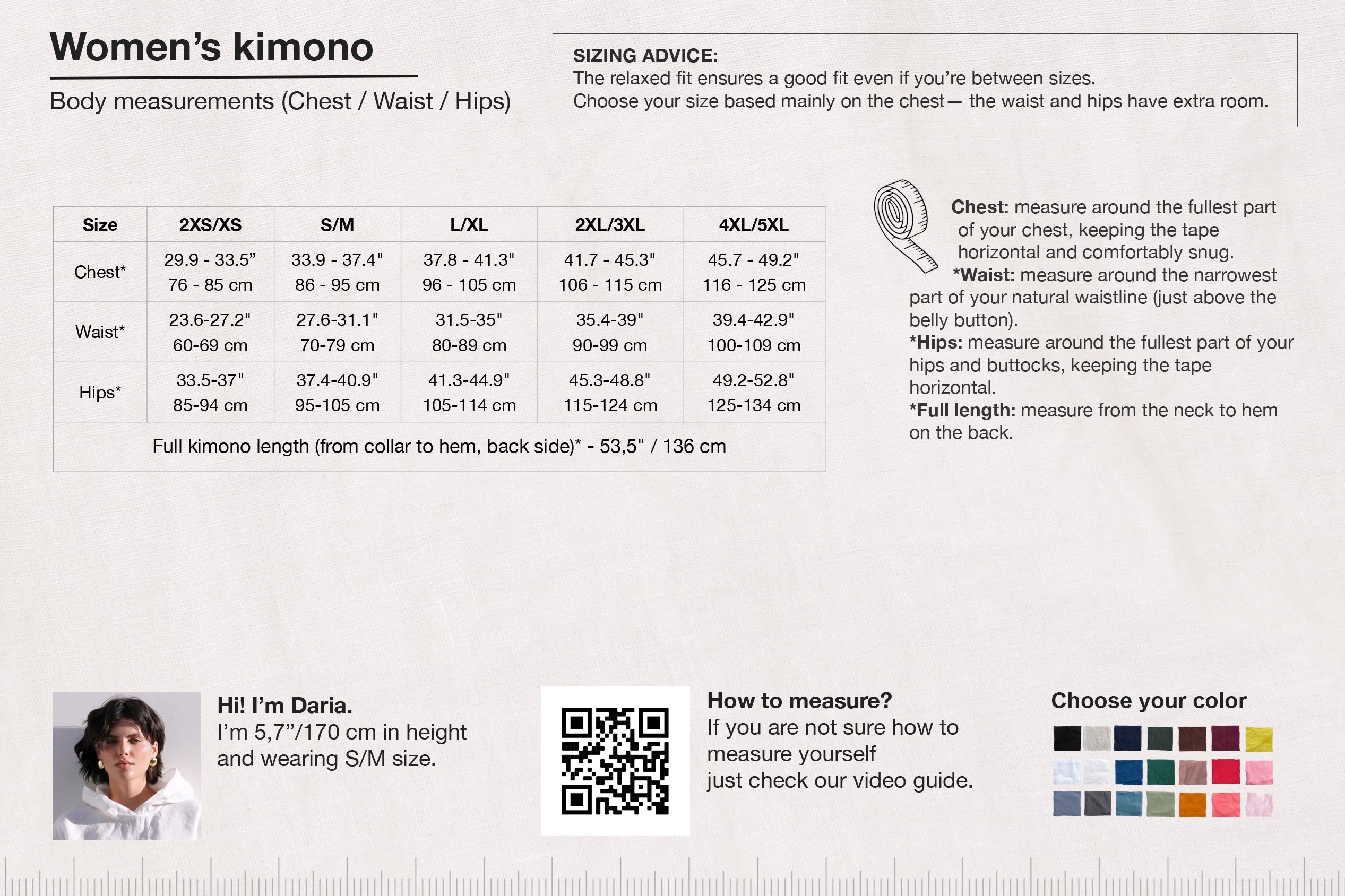 Women’s Linen Kimono ALTEA LONG in Beige