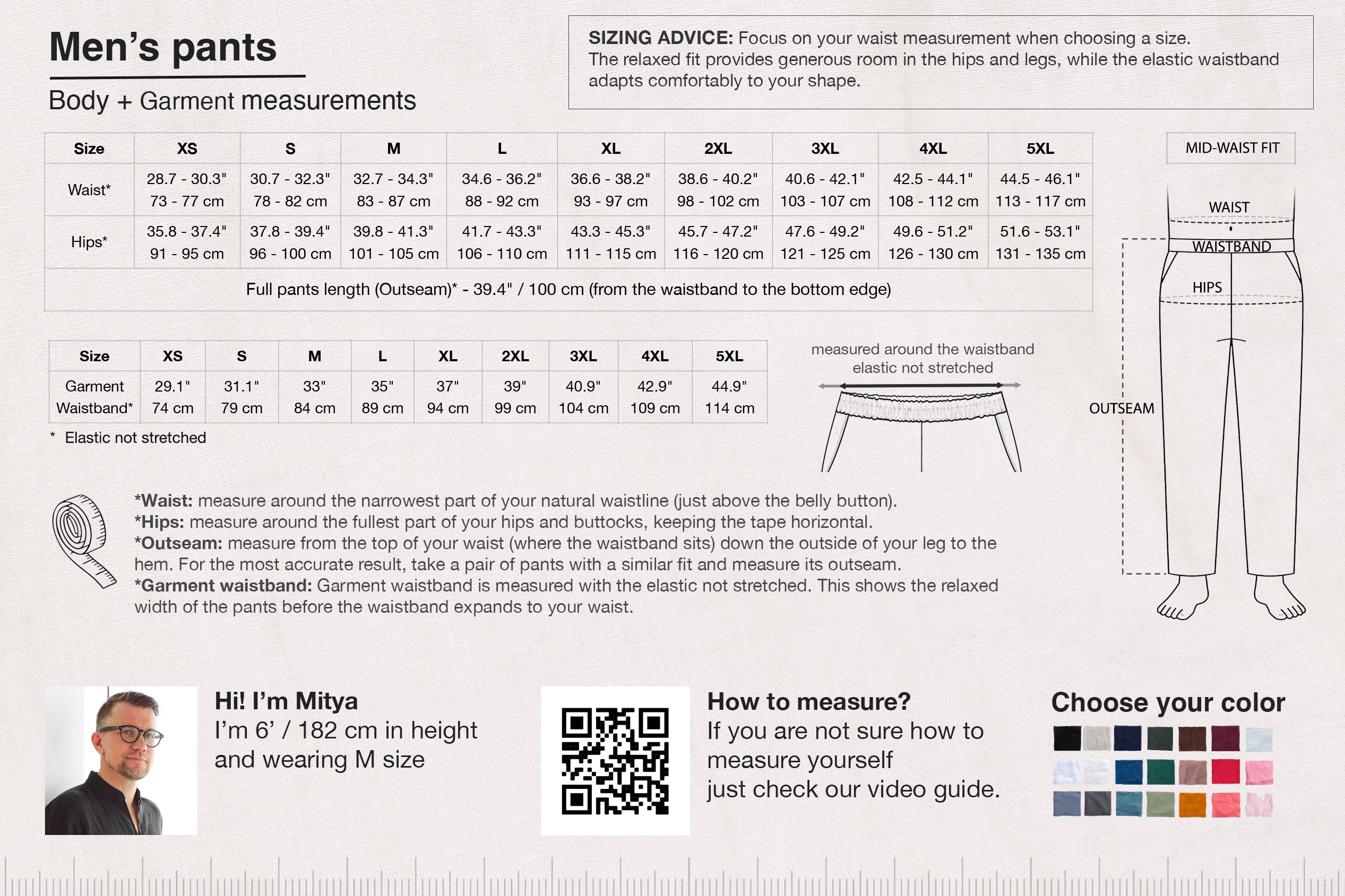 Men’s Straight Leg Linen Pants ASH in Latte